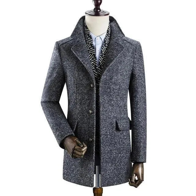 Stallone Men's Wool Winter Coat - Warm & Stylish Outerwear for Cold Weather - Perfect for Outdoor Activities & Daily Commute