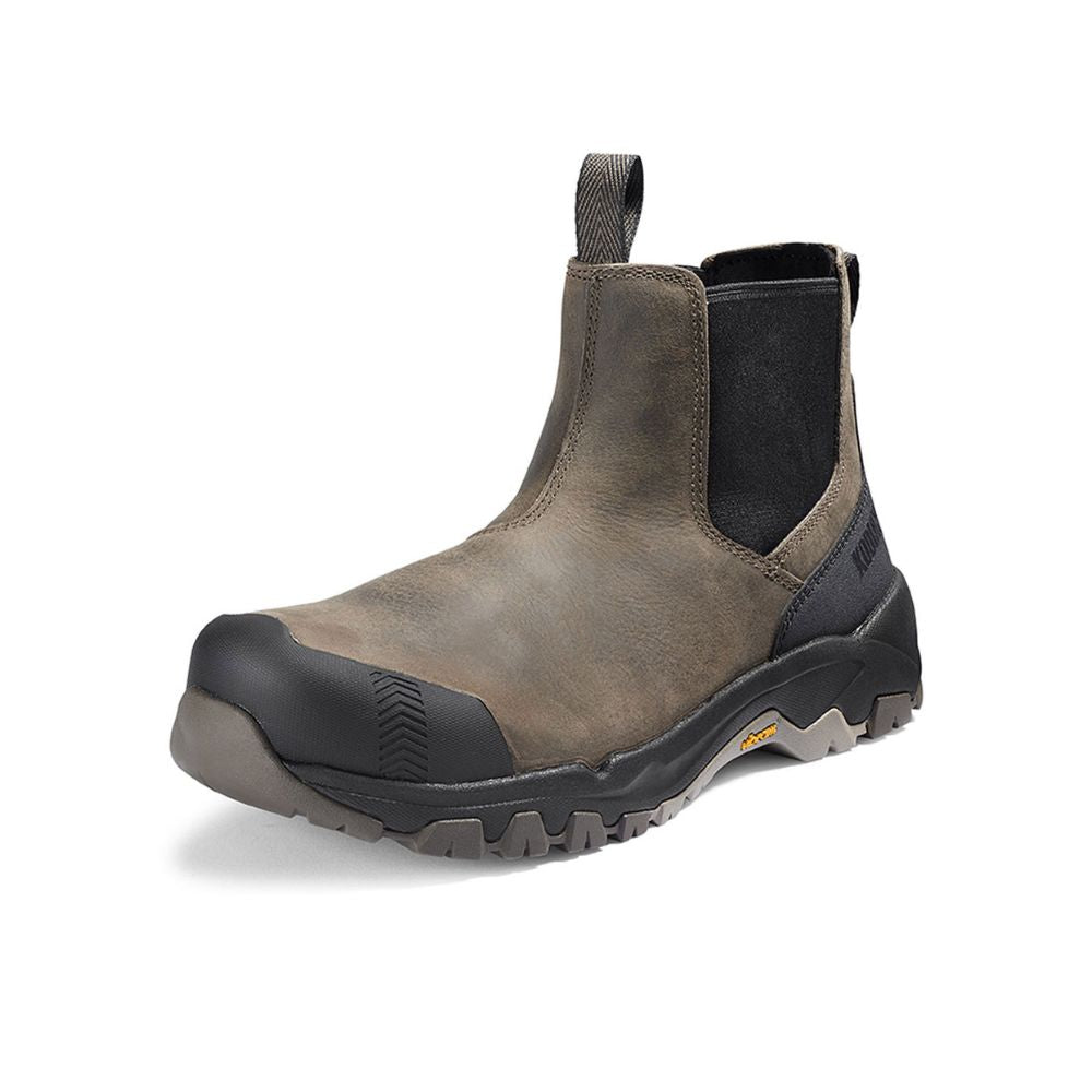 Kodiak Quest Bound Men's 6 Inch Chelsea Composite Toe Work Boots - Waterproof, Slip Resistant, Safety Shoes for Construction & Outdoor Work (Brown)