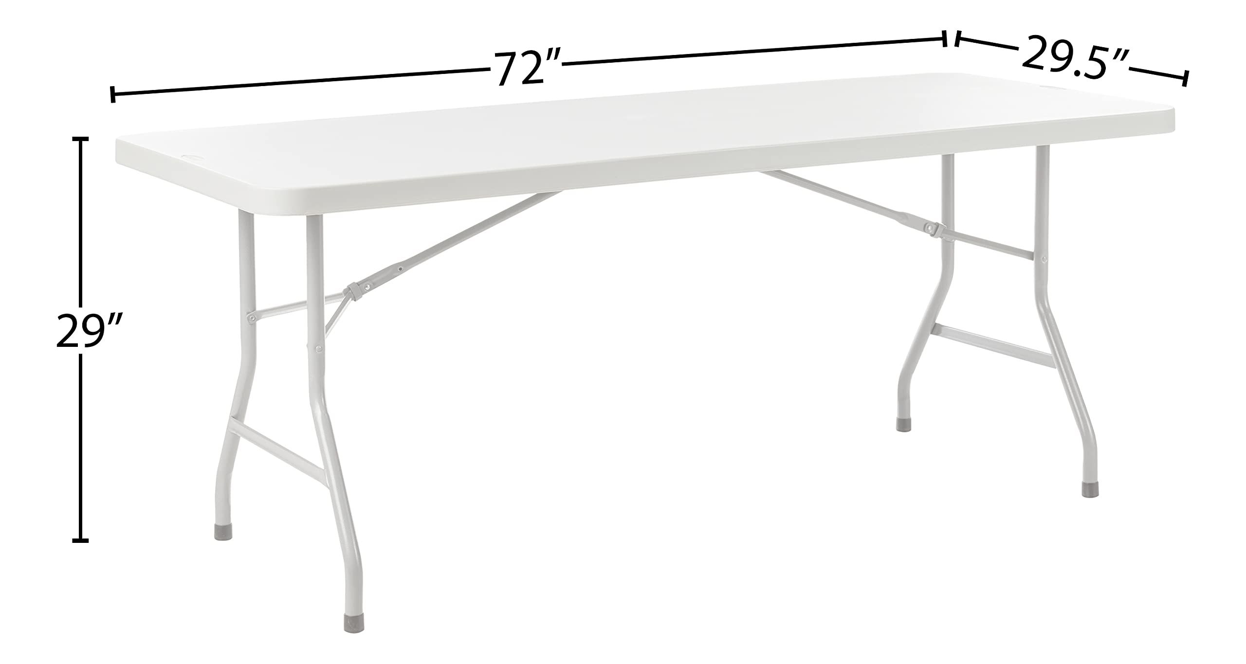 Office Star 6-Foot Light Gray Resin Folding Table - Durable Multipurpose Rectangle Table for Indoor & Outdoor Use | Perfect for Parties, Events, Camping & Home Office