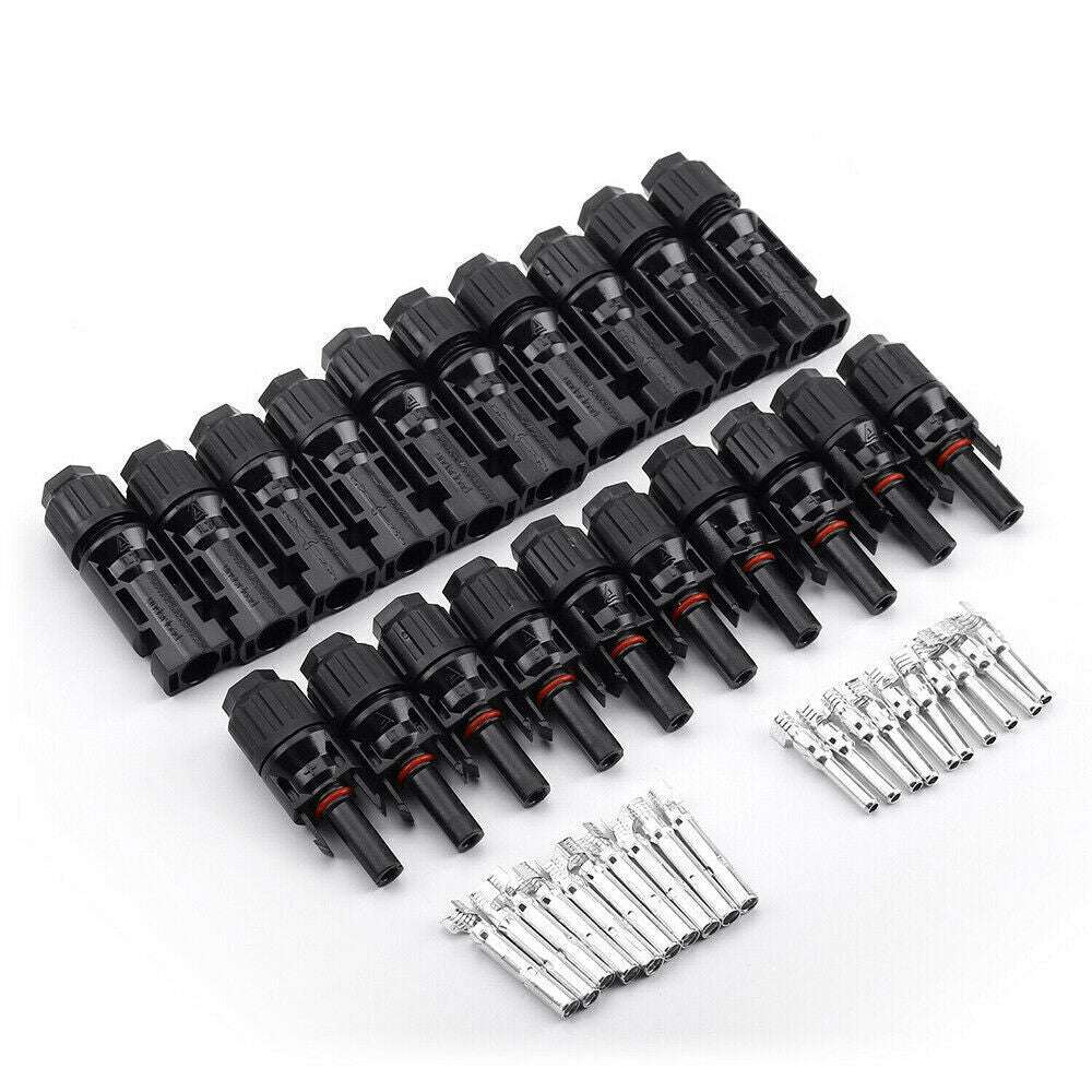 10 Pairs 30A Solar Panel Connectors - IP67 Waterproof PV Cable with Male & Female Line Plug Sockets for Solar Power Systems, RV, Marine & Off-Grid Applications