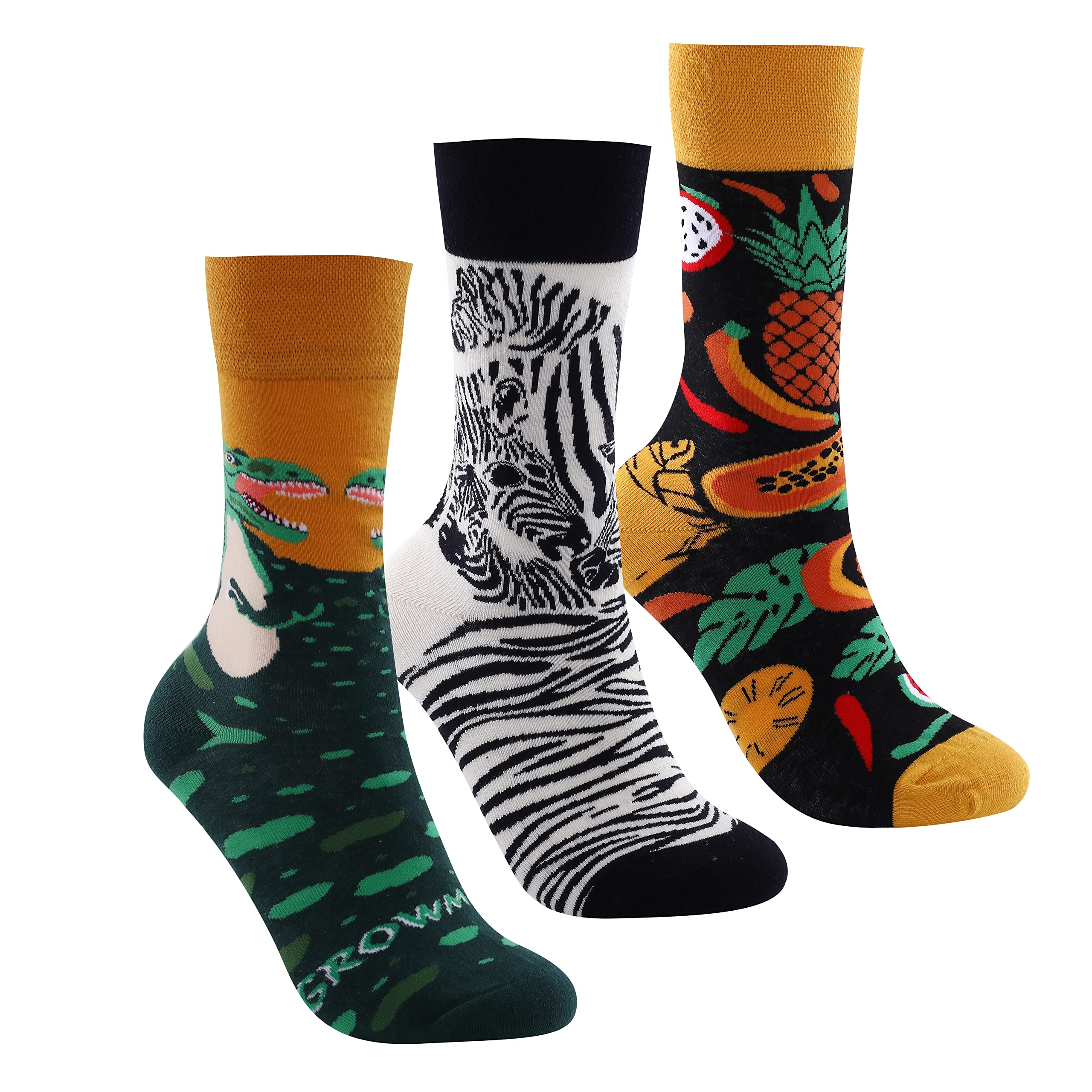 Funny Cotton Socks for Women & Men - 3/5 Pairs Gift Set for Casual Wear
