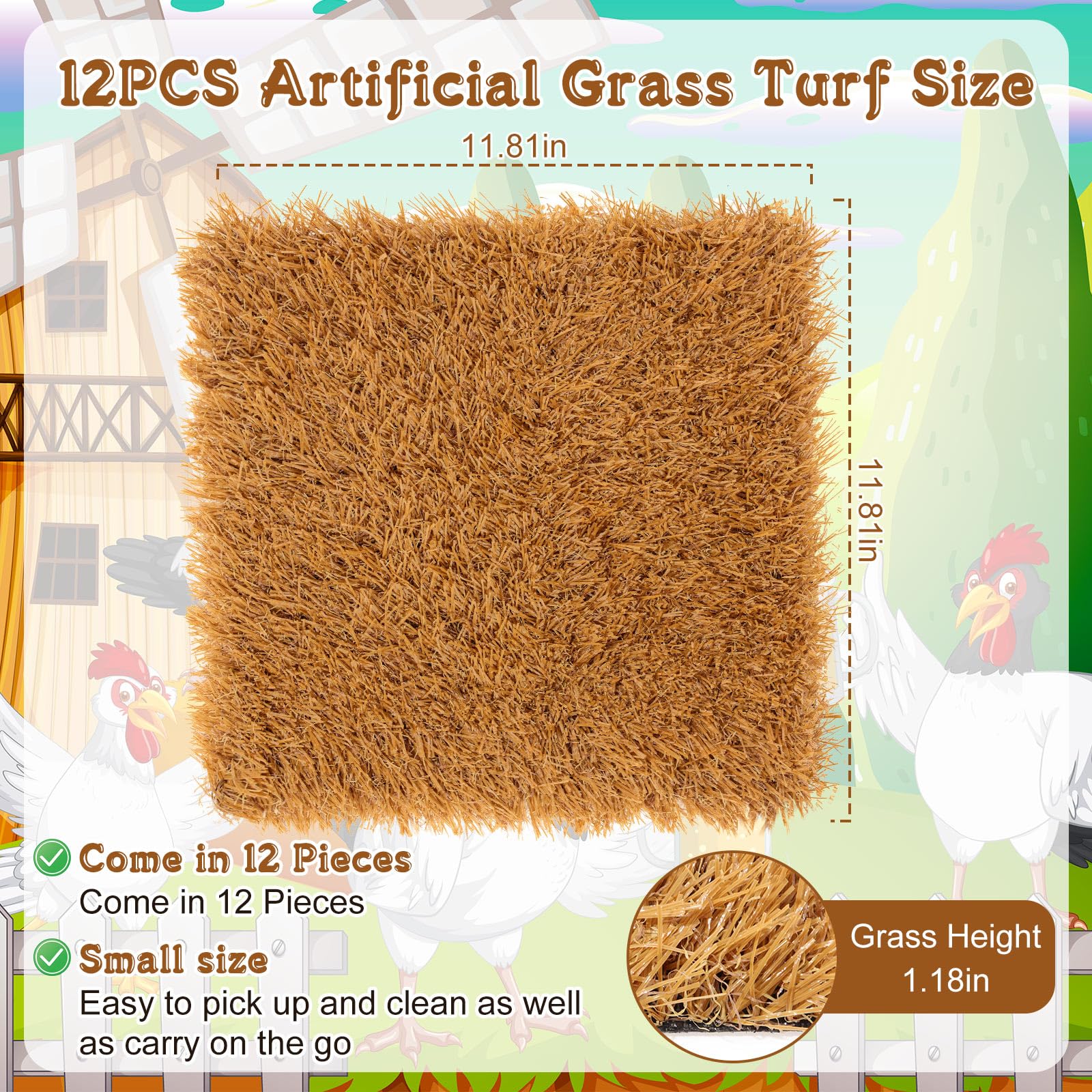 12 Pack Washable Chicken Nesting Pads - 12