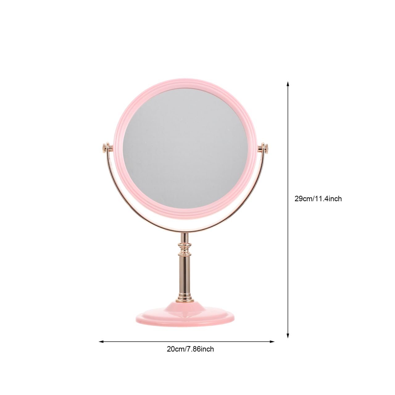 Double Sided Vanity Mirror with LED Lights - Portable Travel Makeup Mirror for Home & On-The-Go - Lighted Aluminum Frame in Pink - Perfect for Makeup Application, Skincare & Travel Essentials