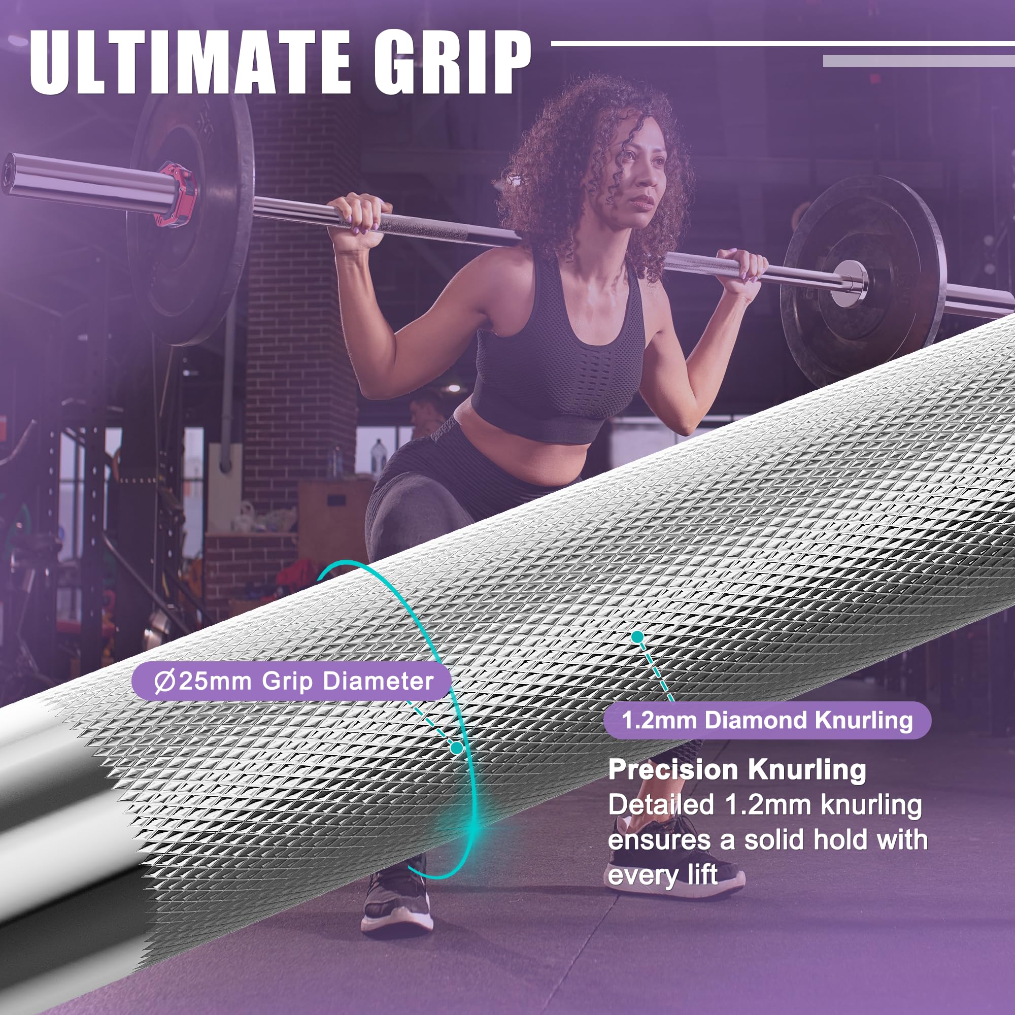 Olympic EZ Curl Bar 4ft 5ft 6ft 7ft - 300lb 400lb 500lb 600lb Weight Capacity - Strength Training Barbell for Home Gym - Perfect for Bicep Curls, Triceps Workouts & Full-Body Exercises