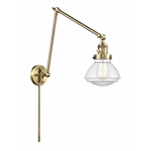 Innovations Lighting 238-AB-G322 Olean 1-Light Swing Arm Wall Sconce - Franklin Restoration Collection - Perfect for Bedroom, Living Room & Office Lighting