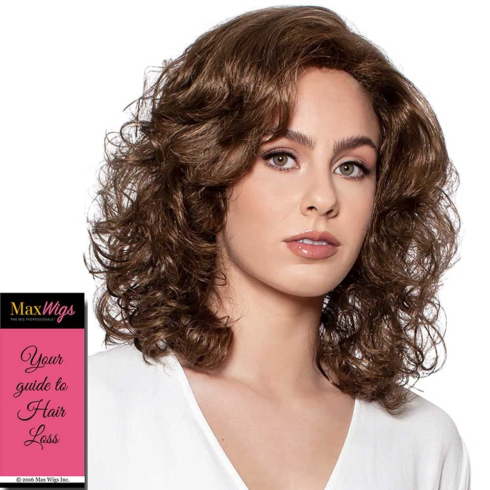 Poppy 3/4 Cap Wig - Rocky Brown Synthetic Curly Hairpiece with Jaw Comb | 14