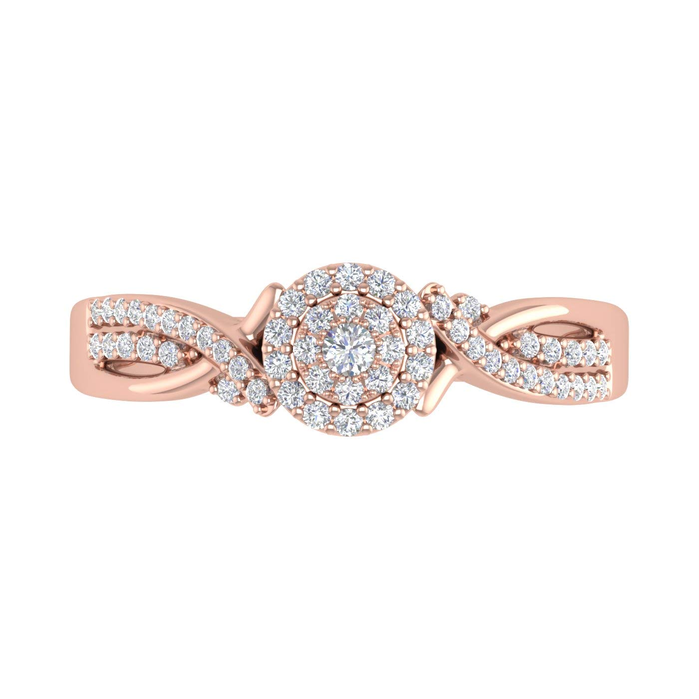 1/4 Carat Round Diamond Engagement Ring for Women - 10K Gold Solitaire Wedding Band - Perfect for Proposals, Anniversaries & Special Occasions