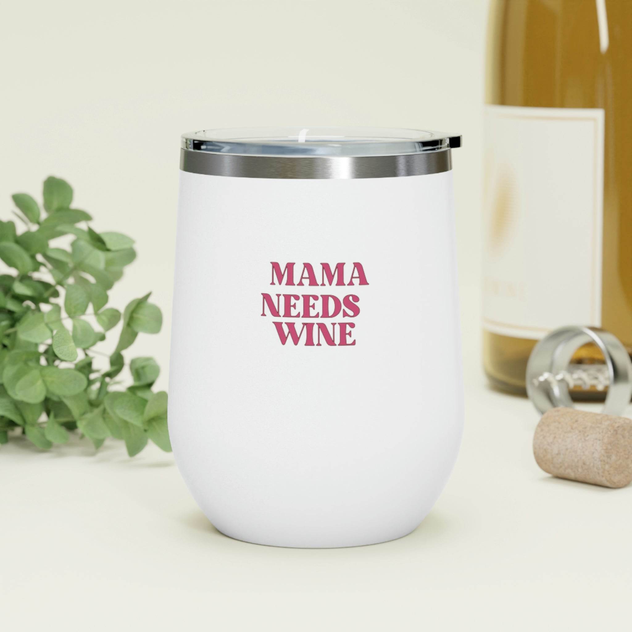 Insulated Wine Tumbler 12oz - Double Wall Stainless Steel Travel Cup with Lid - Perfect for Wine Lovers, Mom Gifts & Outdoor Activities