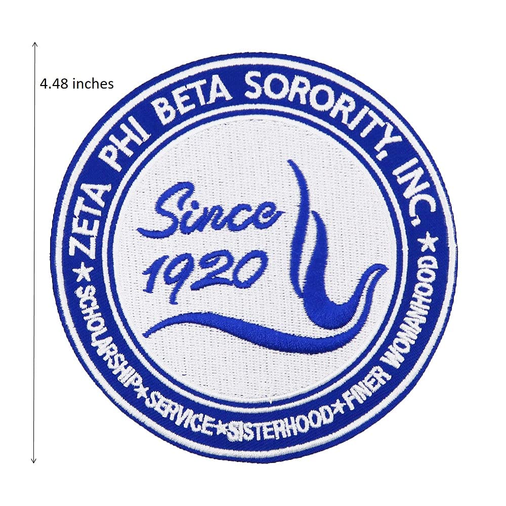 African American Sorority Sisterhood Finer Womanhood Embroidered Iron On Patch - Greek Letter Organization Apparel Accessory for Jackets, Bags & Hats