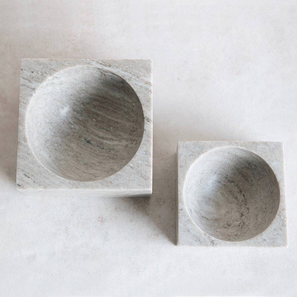 Modern Marble Bowl - Elegant Home Decor for Dining, Kitchen & Centerpiece Display | Perfect for Fruit, Salad & Decorative Serving