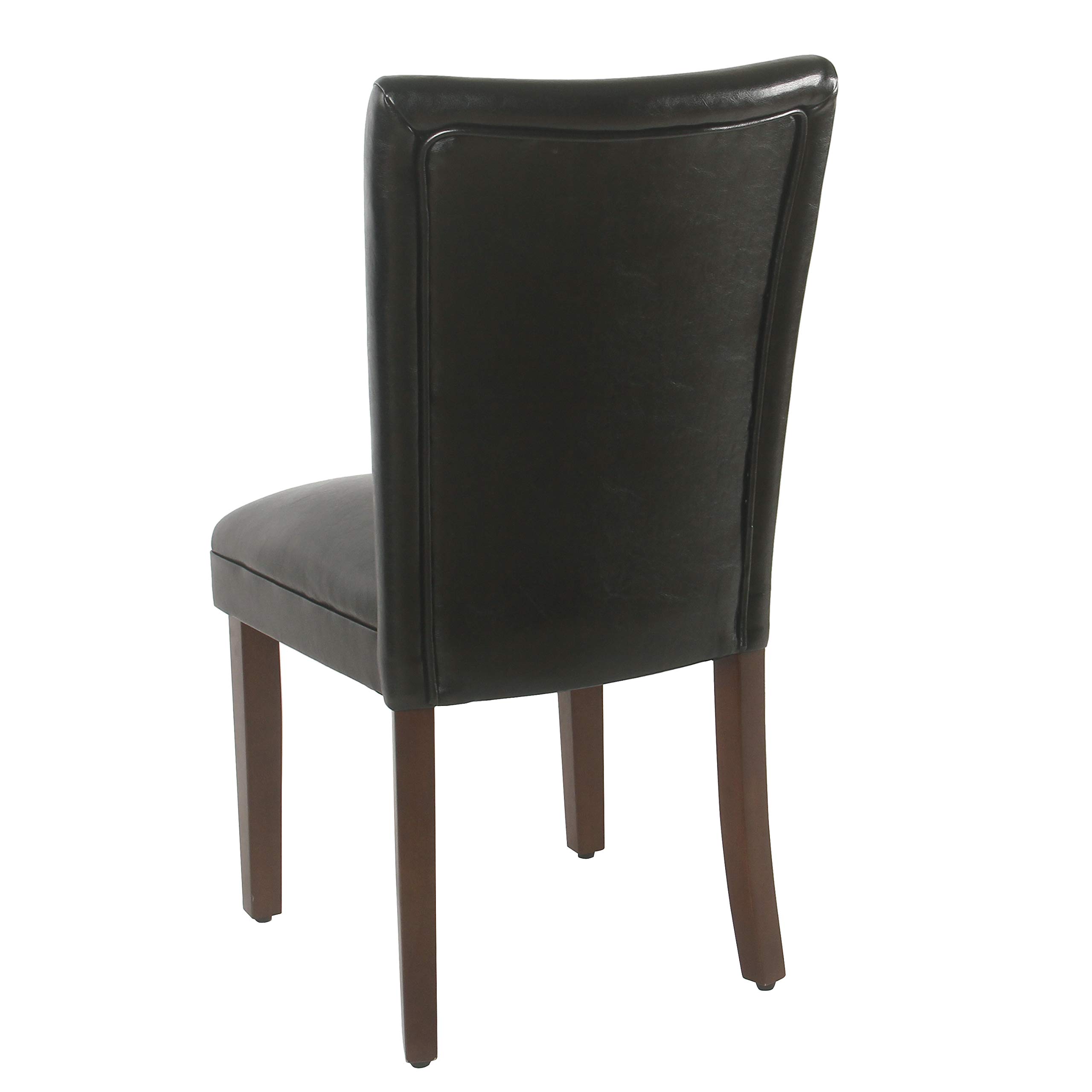 HomePop Parsons Dining Chairs - Set of 2 Black Faux Leather Upholstered Chairs for Kitchen, Dining Room & Office - Modern Comfortable Seating for Home & Restaurant
