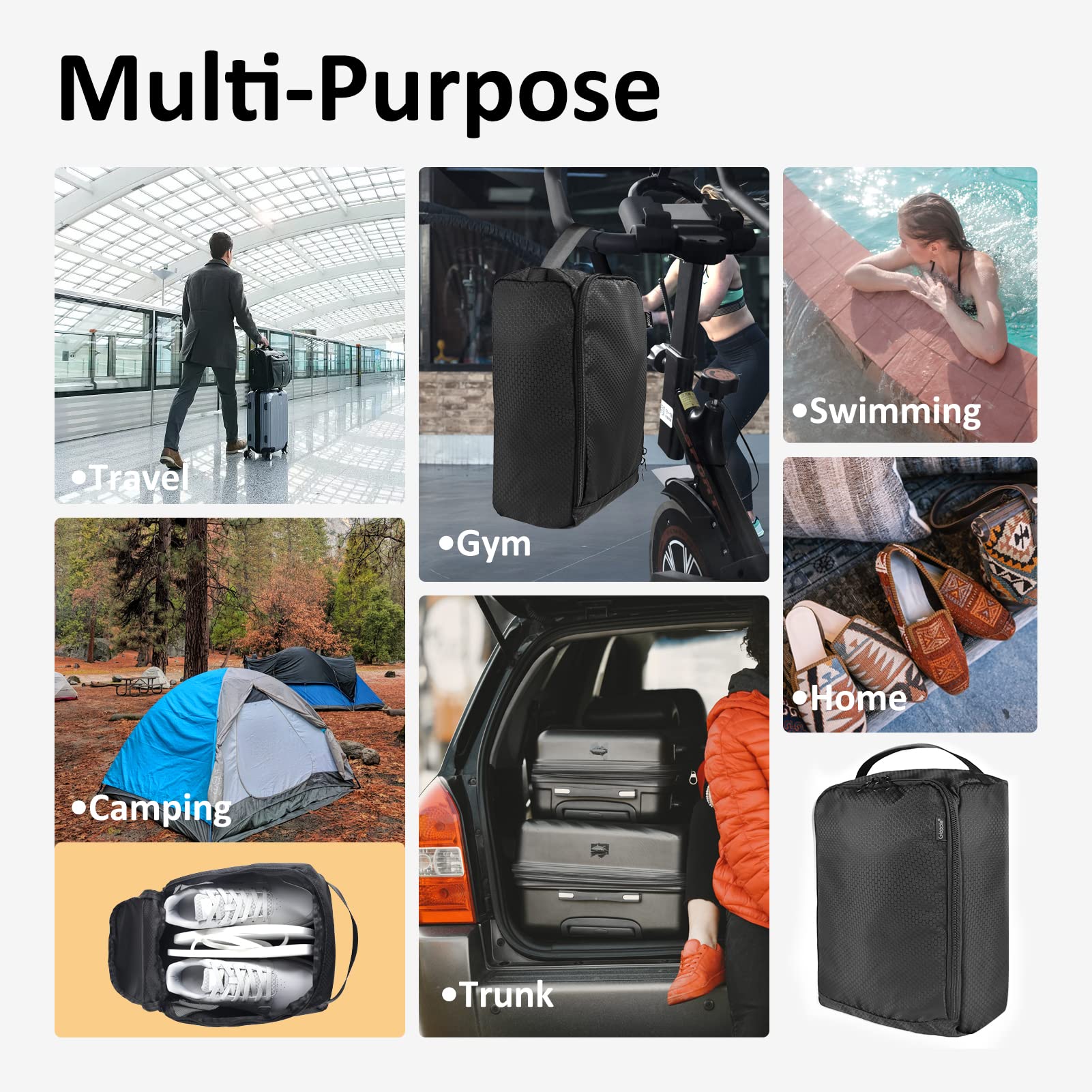 Gloppie Travel Shoe Bags - Large Storage Organizer for Men & Women | Perfect for Packing & Air Travel