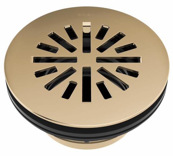 4 Pack Prefab Round Shower Drain - Brilliance Polished Gold BT051414 PG Brizo for Bathroom Remodel & Luxury Spa Installation