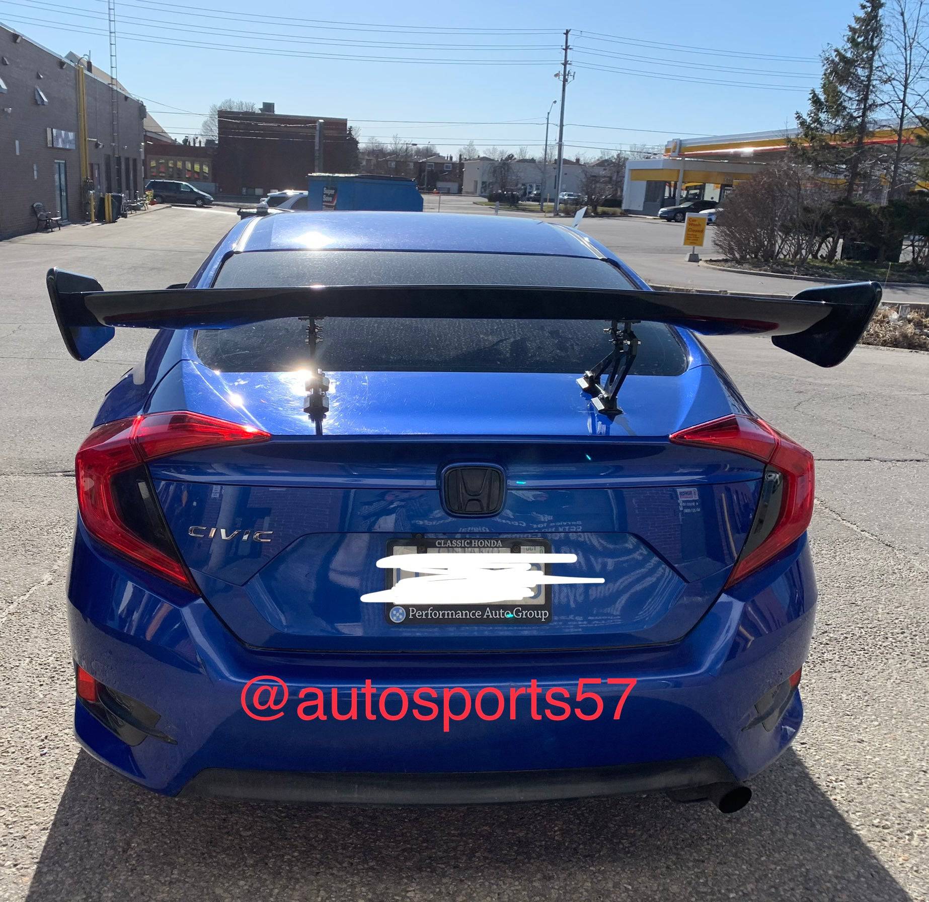 2016-2021 Honda Civic Sedan 4-Door GT Wing Spoiler - Glossy Black Rear Lip Spoiler for Enhanced Aerodynamics & Sporty Style - Perfect for Car Enthusiasts & Street Racing