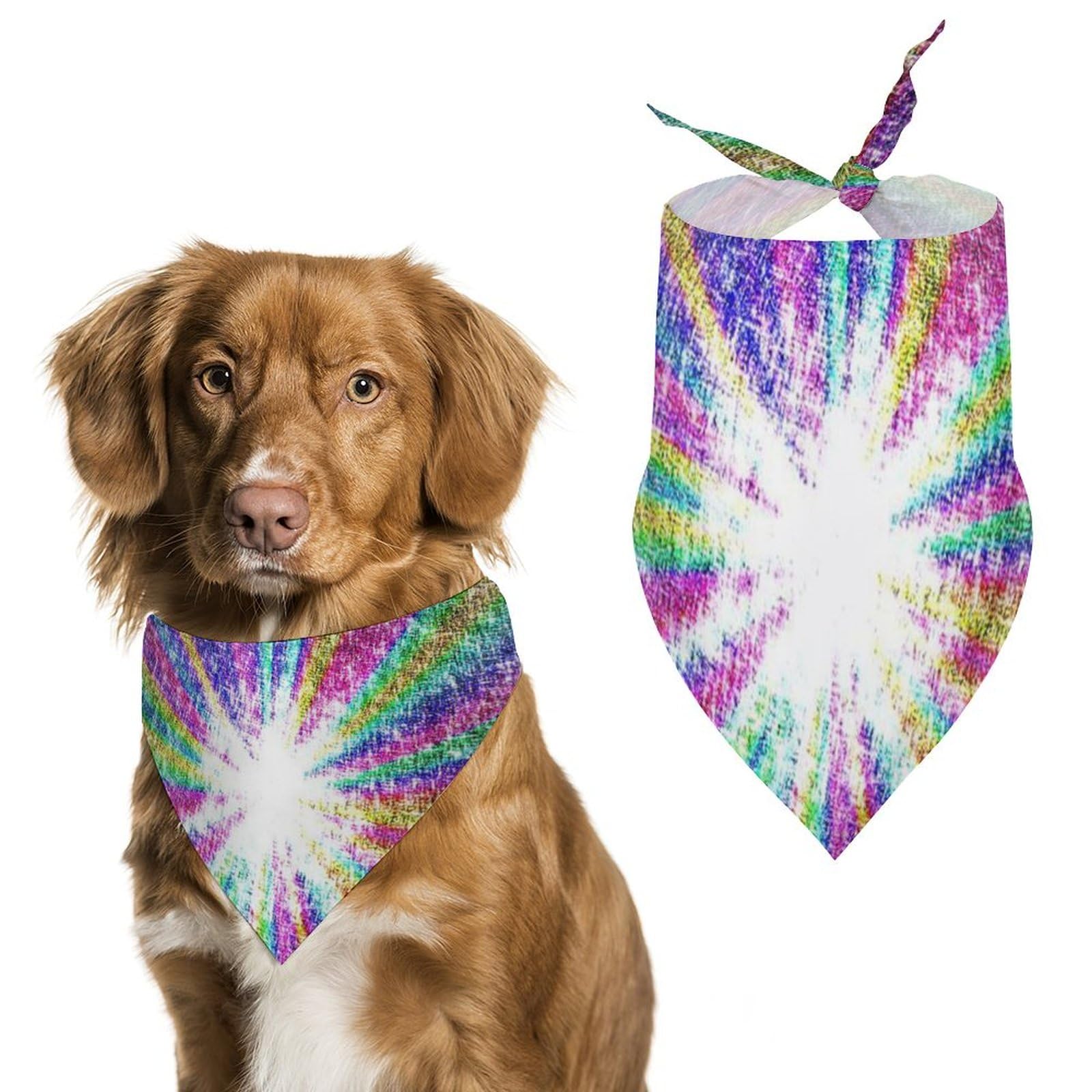 Sparkling Rainbow Dog Bandanas - Cute Pet Scarf & Bib for Small Medium Large Dogs & Cats - Perfect Christmas Thanksgiving Gift & Party Accessory for Pets