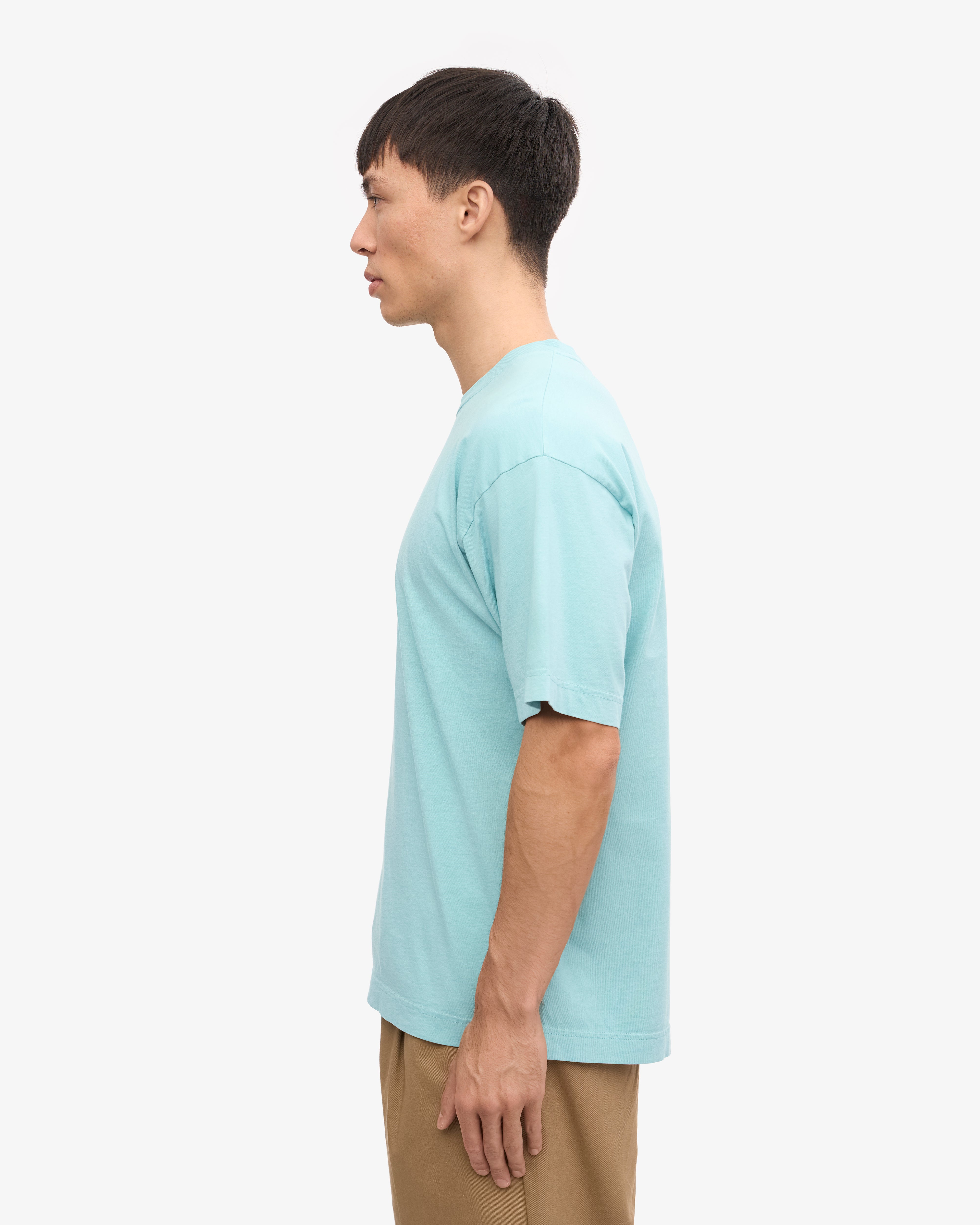 Organic Oversized T-Shirt for Women - Soft Teal Blue Cotton Shirt - Loose Fit Comfortable Top for Casual Wear, Lounge & Street Style