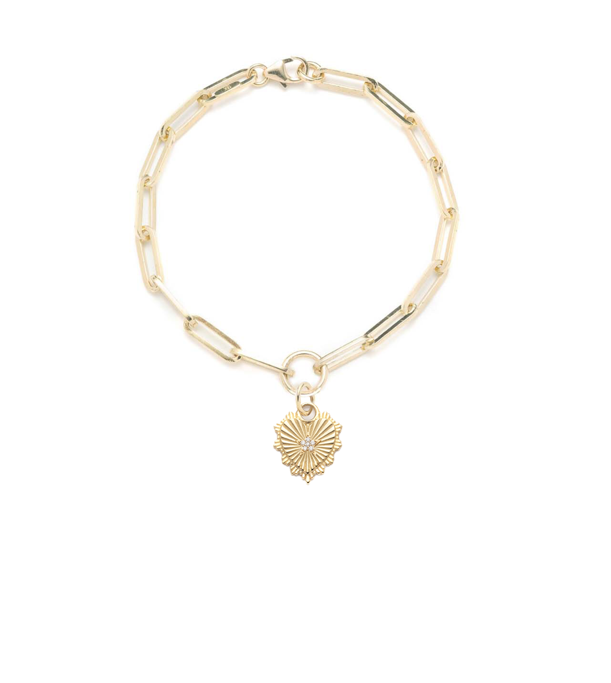 Mini Heart Pave Charm Love Bracelet - Classic FOB Clip Chain Jewelry for Women, Gift for Her, Valentine's Day, Anniversary & Romantic Occasions