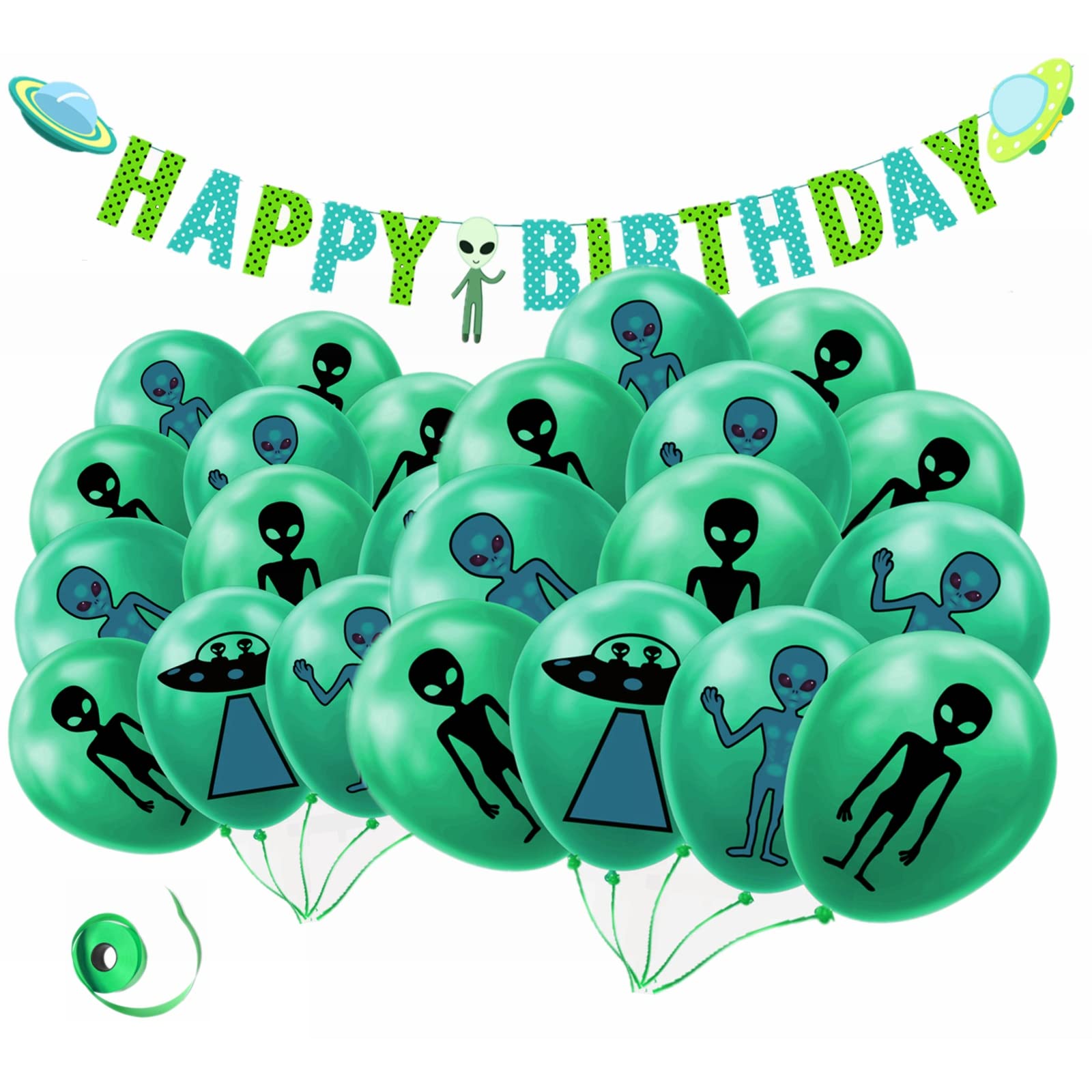 Alien Theme Birthday Party Decorations Kit - Alien Banner, UFO & Area 51 Inflatable Balloons for Kids & Adults - Outer Space Baby Shower & Birthday Party Supplies (Perfect for Sci-Fi Themed Parties, Space Adventures, and Extraterrestrial Celebrations)