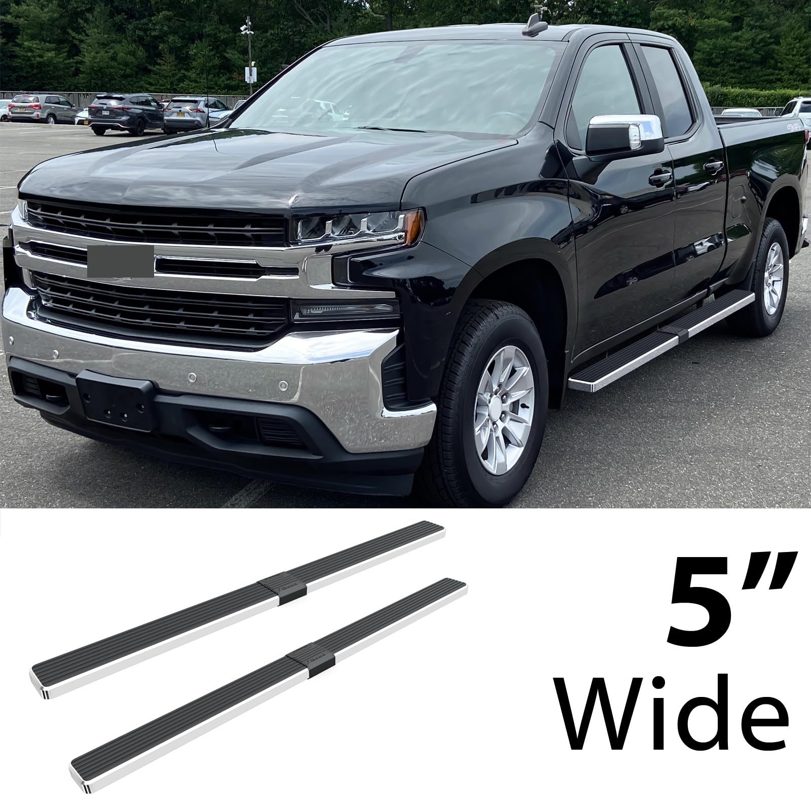 Heavy Duty Wheel-to-Wheel HD Ridez Steel Running Boards for Chevy Silverado & GMC Sierra 1500 2019-2025 Extended Cab 6.5ft Bed | 2500/3500 Models 2020-2025 | Durable Off-Road Side Steps | Perfect for Truck Access & Outdoor Adventures (Excludes 2019 1500 LD & 2022 LTD/LD Models)