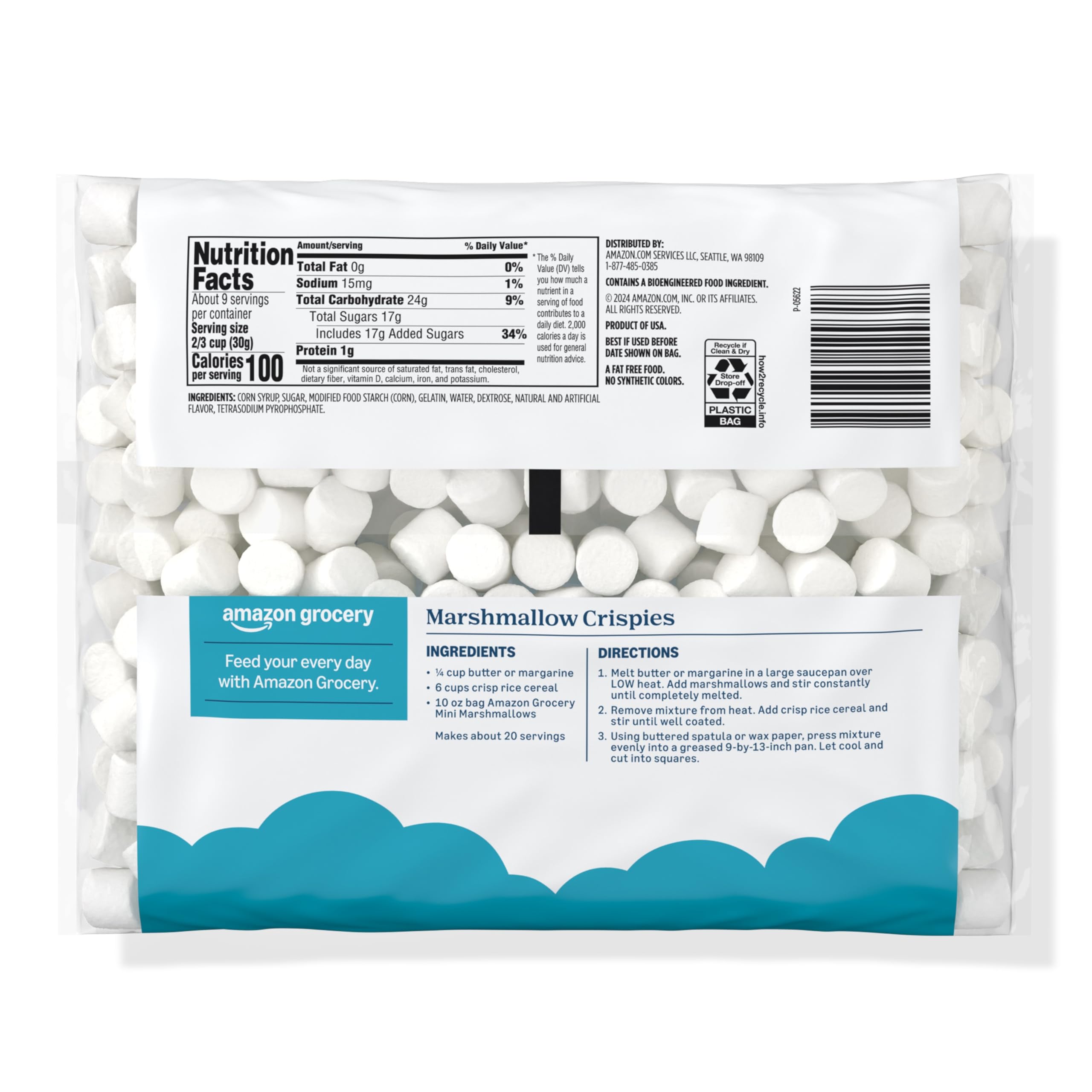 Premium Mini Marshmallows 10 Oz - Gluten-Free, Non-GMO, Kosher Certified - Perfect for Hot Cocoa, Baking, S'mores & Desserts (Packaging May Vary)