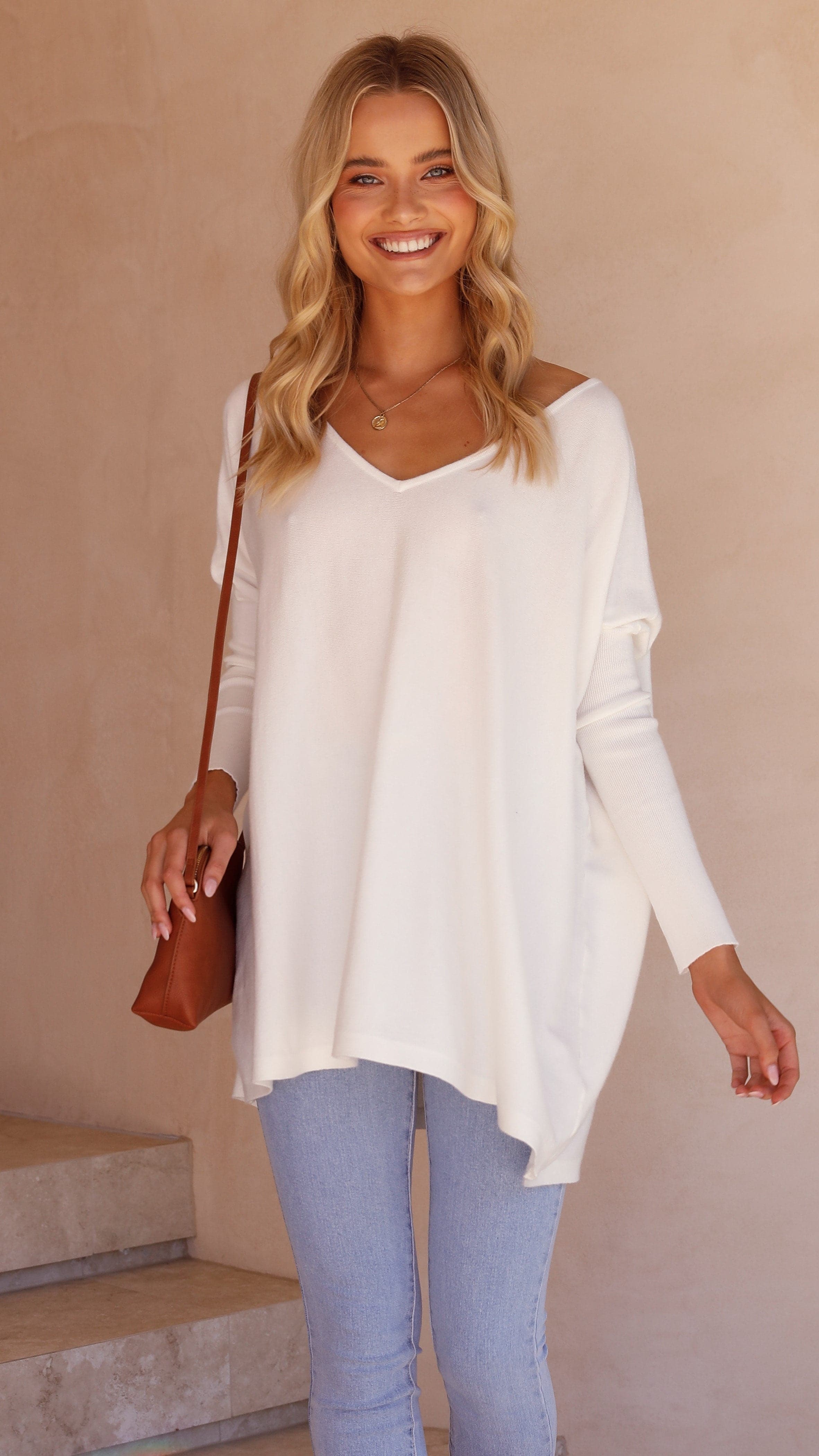 Amalia Knit Top Women's White Casual T-Shirt - Perfect for Everyday Wear, Office & Outings