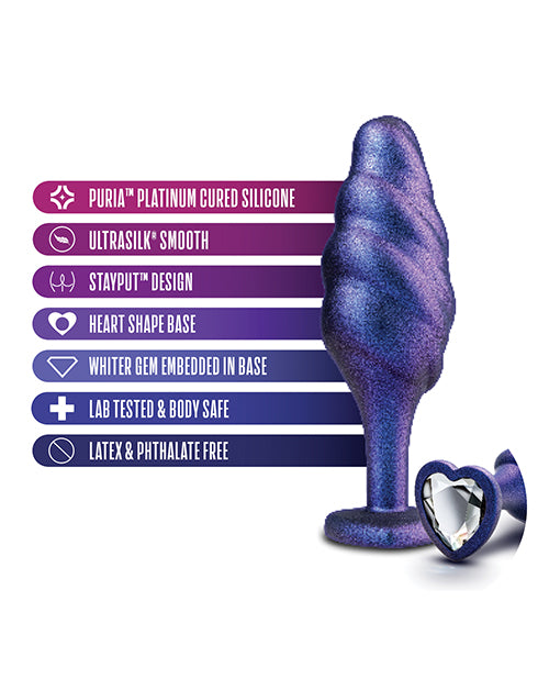 Anal Adventures Matrix Bump Bling Silicone Butt Plug - Sapphire Blue | Comfortable & Discreet for Beginners & Advanced Play | Perfect for Couples & Solo Exploration