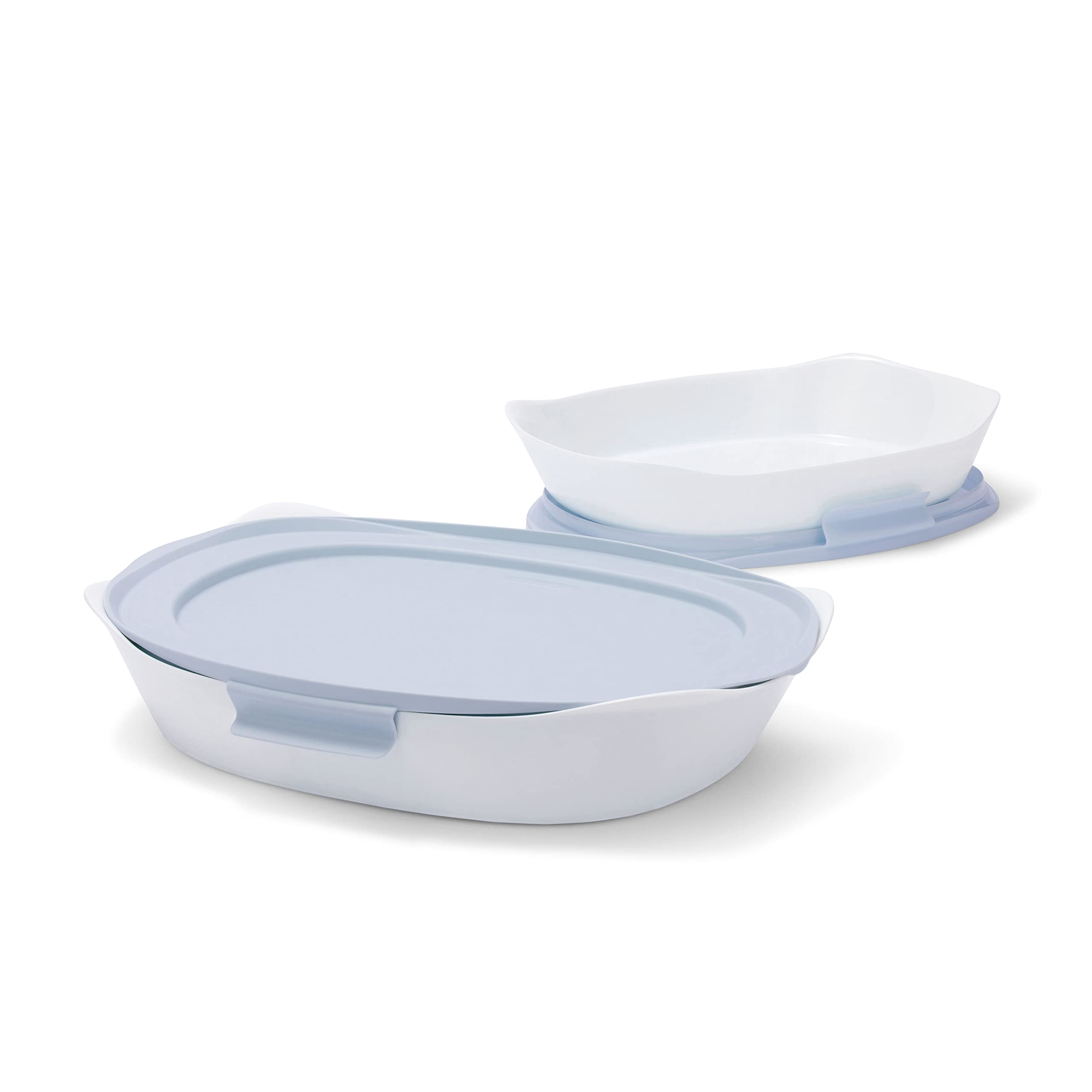 Rubbermaid Tempered Glass Baking Dish Set - 3-Piece Oven Safe Bakeware for Casseroles, Lasagna & Desserts | Microwave & Freezer Safe | Perfect for Holiday Cooking & Family Dinners