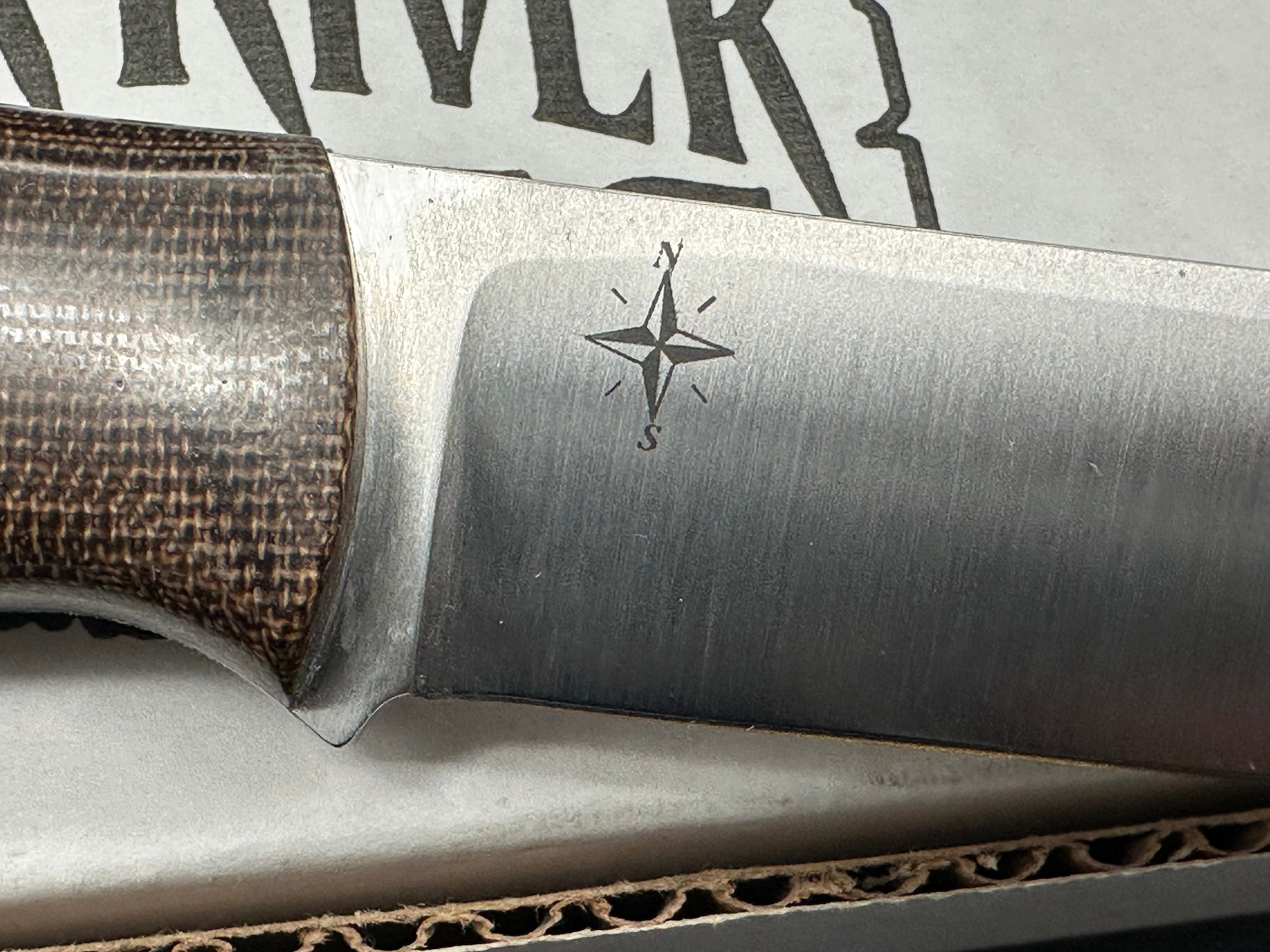 Bark River Aurora Knife with Green Canvas Micarta Scales & A2 Tool Steel Blade - Hunting, Camping, Outdoor Survival Gear with Brown Leather Sheath