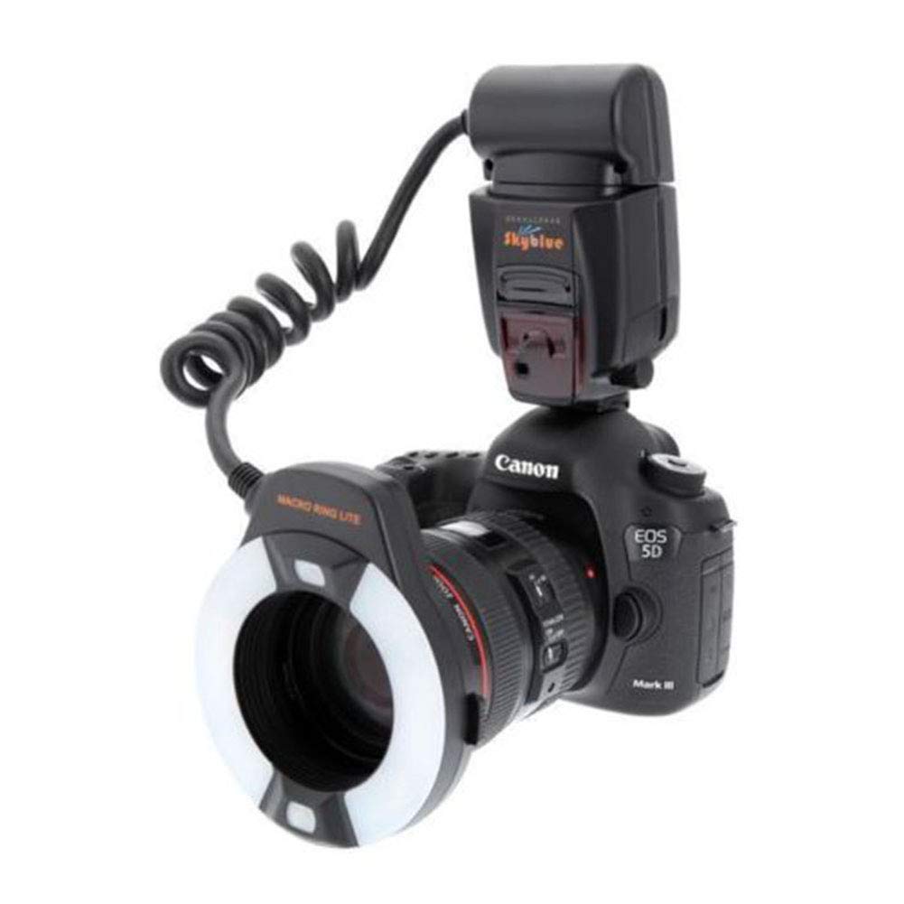 Meike MK-14EXT LED E-TTL Macro Ring Flash for Canon 5D II III 6D 7D 60D 70D 700D DSLR Cameras with 8 Adapter Rings - Perfect for Macro Photography, Jewelry Shooting & Close-Up Product Photography