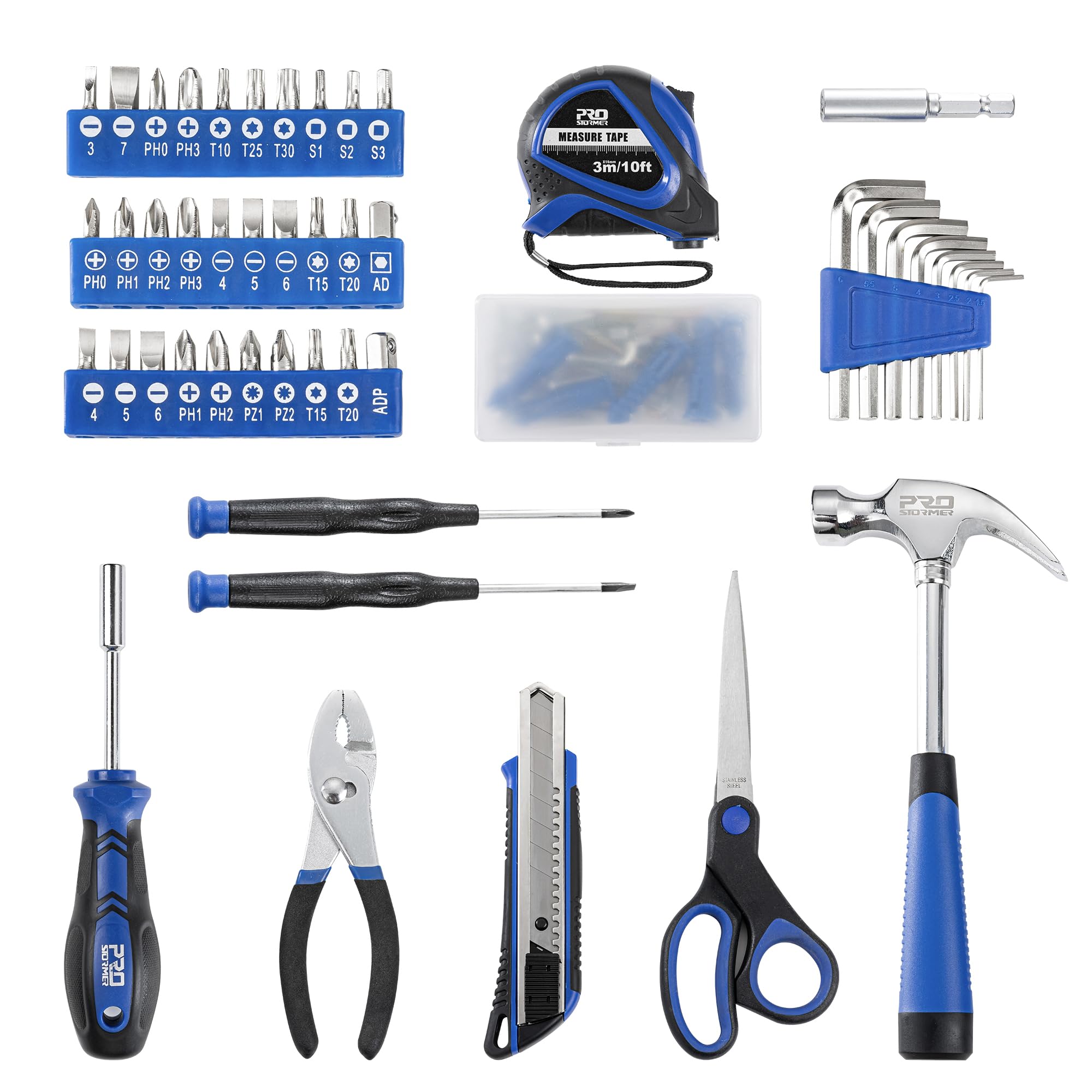 Prostormer 93-Piece Tool Kit with Toolbox - Complete Household Repair Tool Set for Homeowners & Students | Perfect for DIY Projects, Apartment Maintenance & College Dorm Essentials