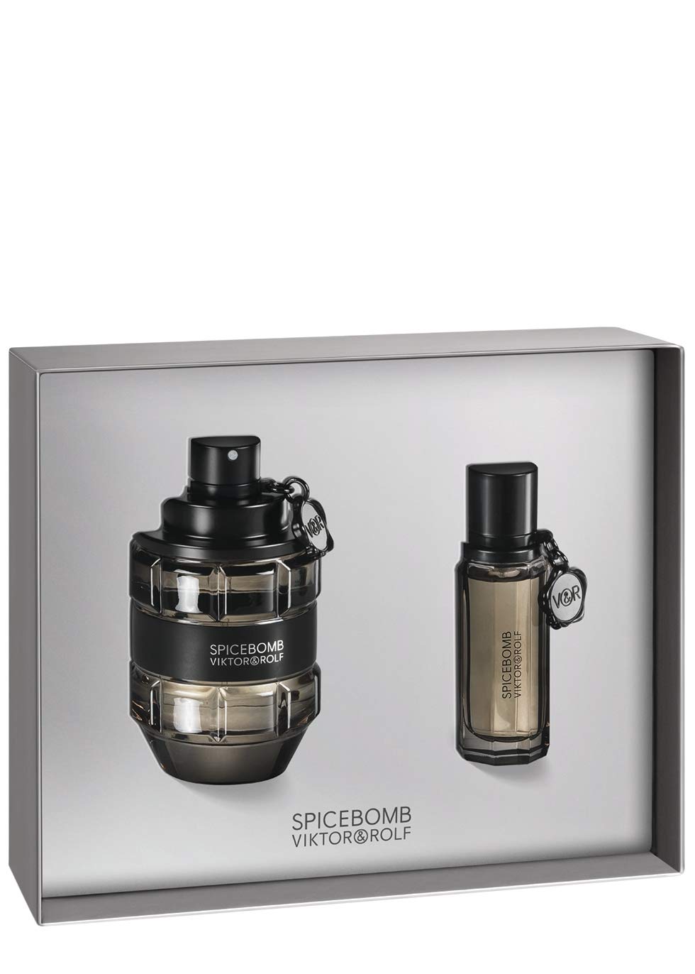Viktor & Rolf Spicebomb Eau de Toilette Gift Set for Men (3oz + 0.7oz Travel Spray) - Fresh Woody Fragrance Cologne for Date Night, Office & Special Occasions