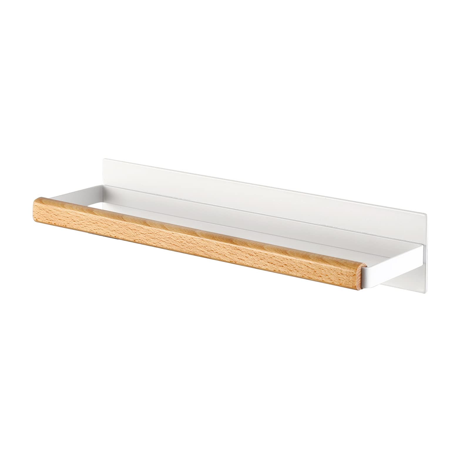 KES Magnetic Paper Towel Holder - White Refrigerator Mount Towel Roll Organizer for Kitchen, Wood & Metal Dispenser (KPH502MA-WH) - Perfect for Small Spaces & Easy Access While Cooking