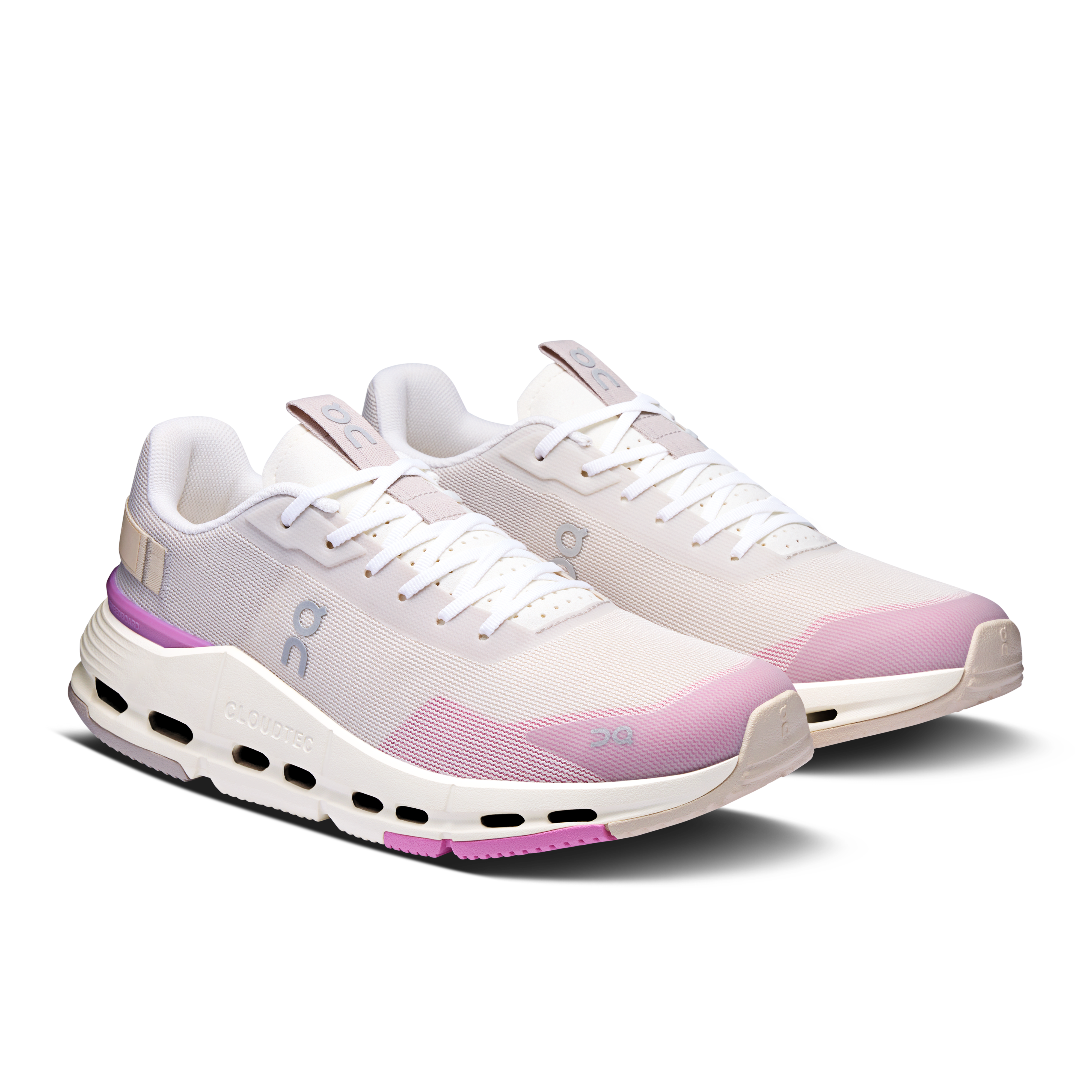 On Running Women's Cloudnova Form 2 Running Shoes - Lightweight & Breathable Pearl/Raspberry Color for Jogging, Gym Workouts & Daily Wear