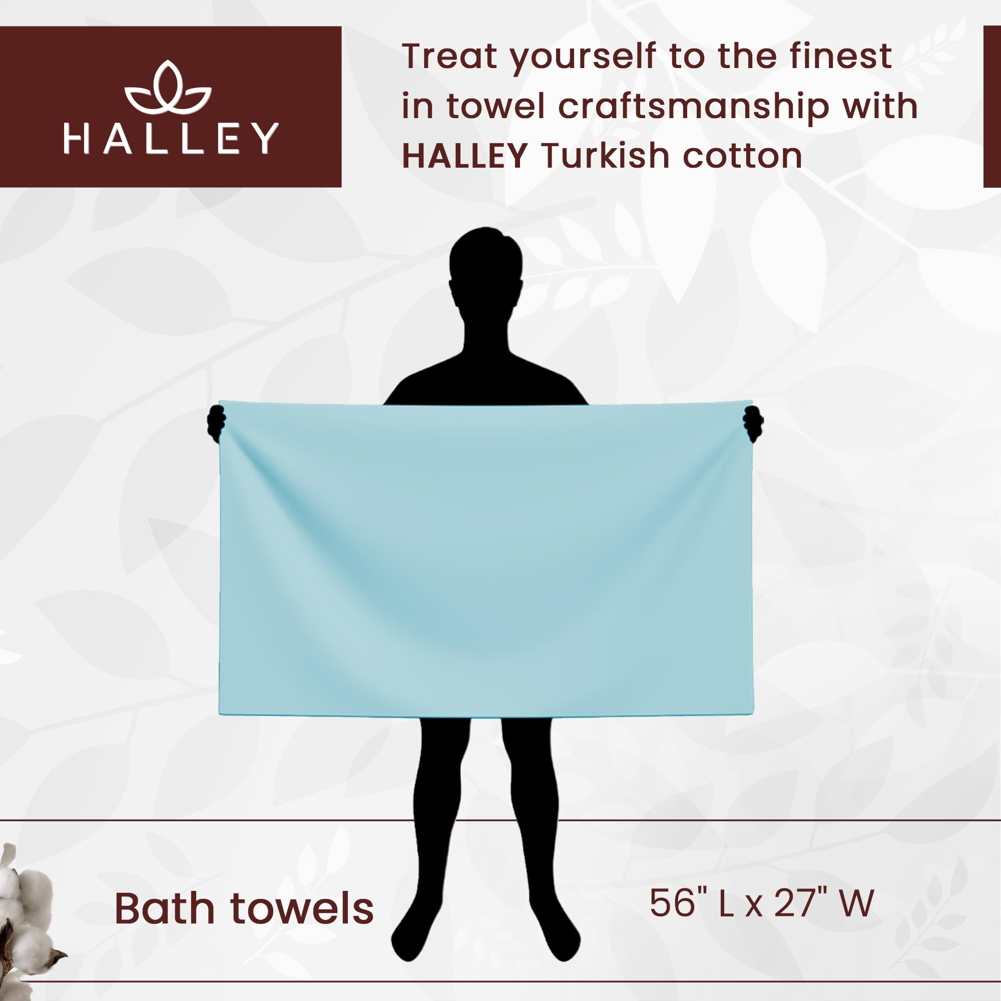 Premium HALLEY 100% Turkish Cotton Bath Towels (Set of 2) - Ultra Soft, Highly Absorbent, Quick-Drying - Luxury Spa & Bathroom Essentials for Home, Hotel, Mother's Day Gift (Taupe) - Perfect for Bath, Beach & Gym