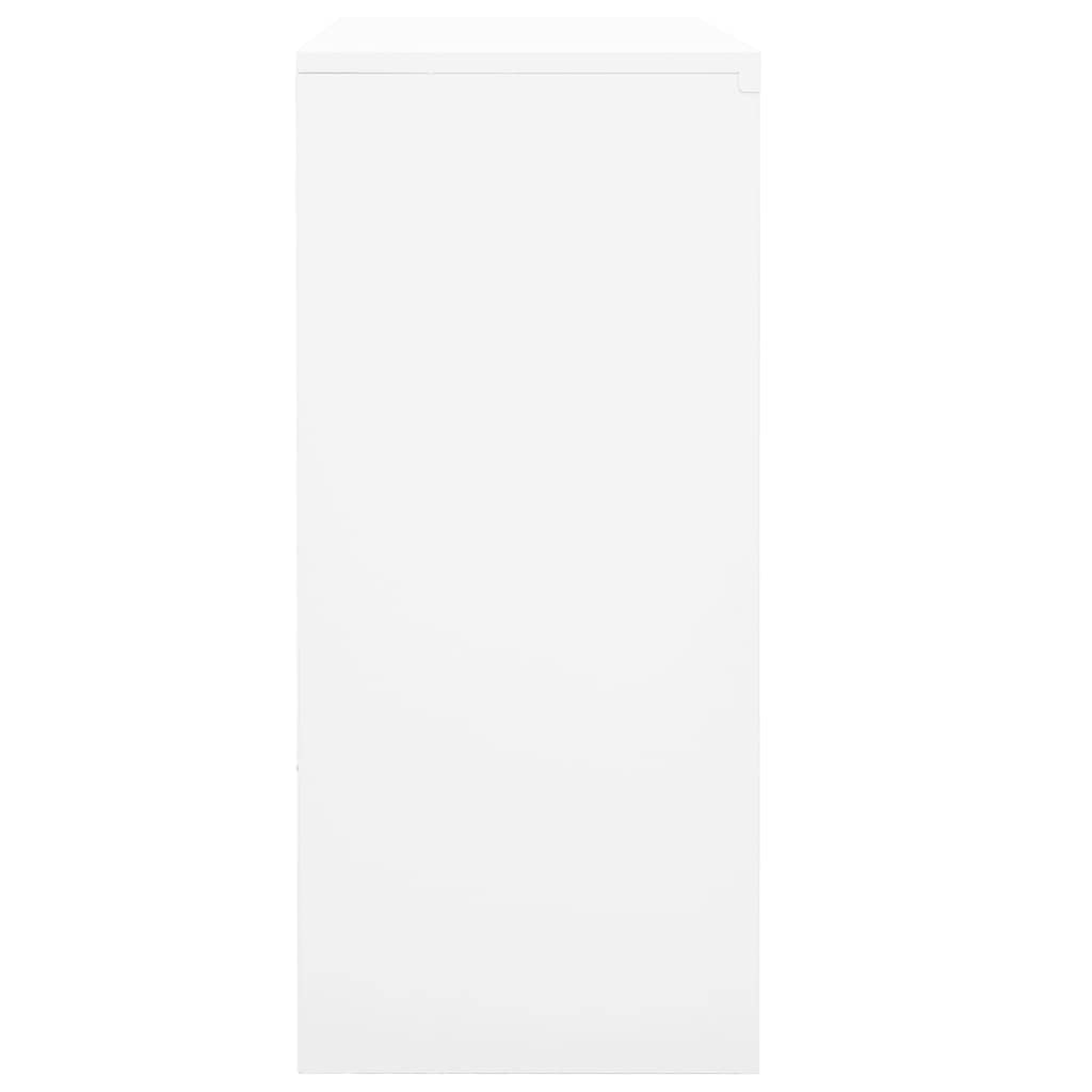 White Steel Display Cabinet with Lock - 35.4
