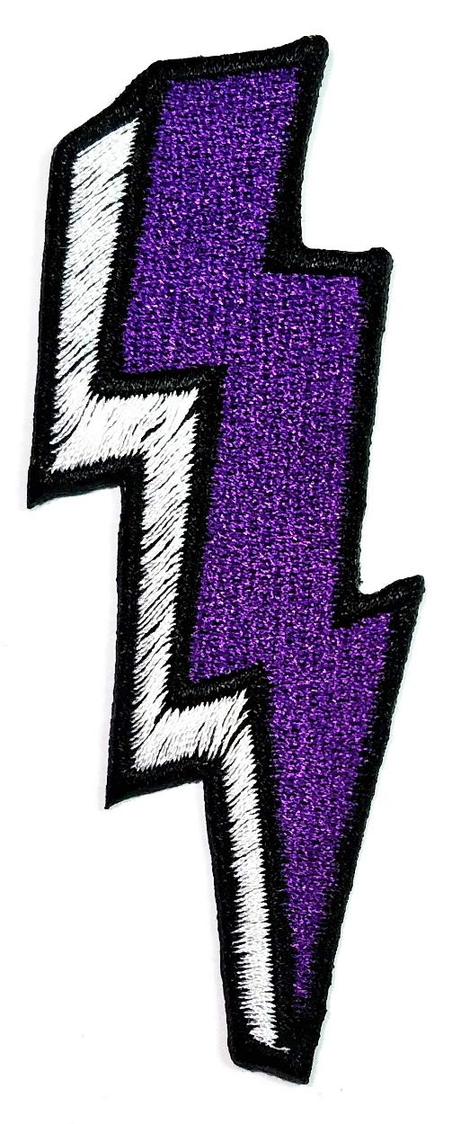 Lightning Bolt Cartoon Embroidery Patch - DIY Iron On & Sew Applique for Kids Crafts, Bags, Jackets, Jeans & Clothes (5-Pack) - Perfect for Costumes, School Projects & DIY Fashion Accessories
