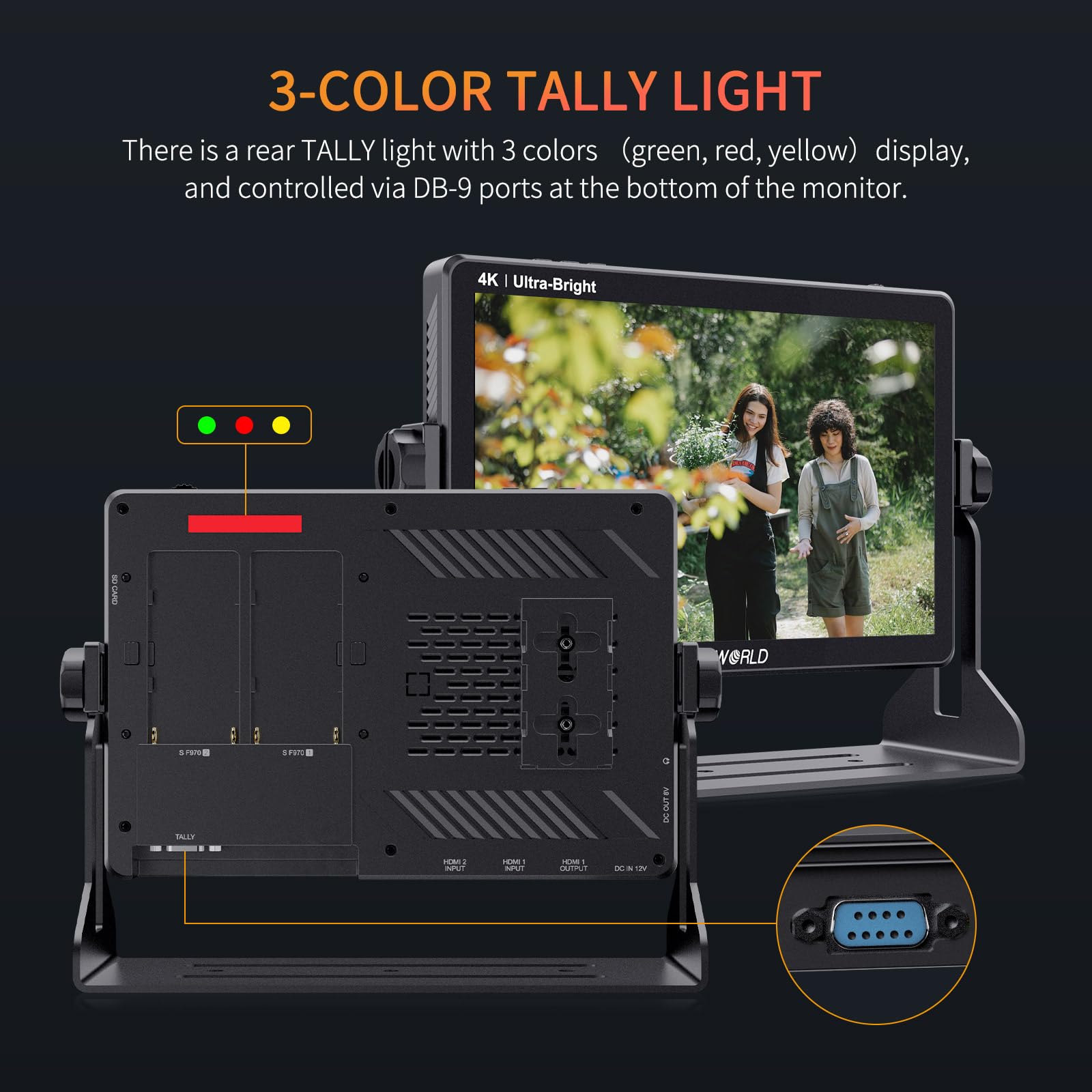 FEELWORLD LUT11H 10.1 Inch 2000nit Ultra Bright Touchscreen DSLR Camera Field Monitor with Waveform, LUT, F970 Battery Kit, HDMI Input/Output - Perfect for Outdoor Filmmaking, Vlogging, and Professional Video Production