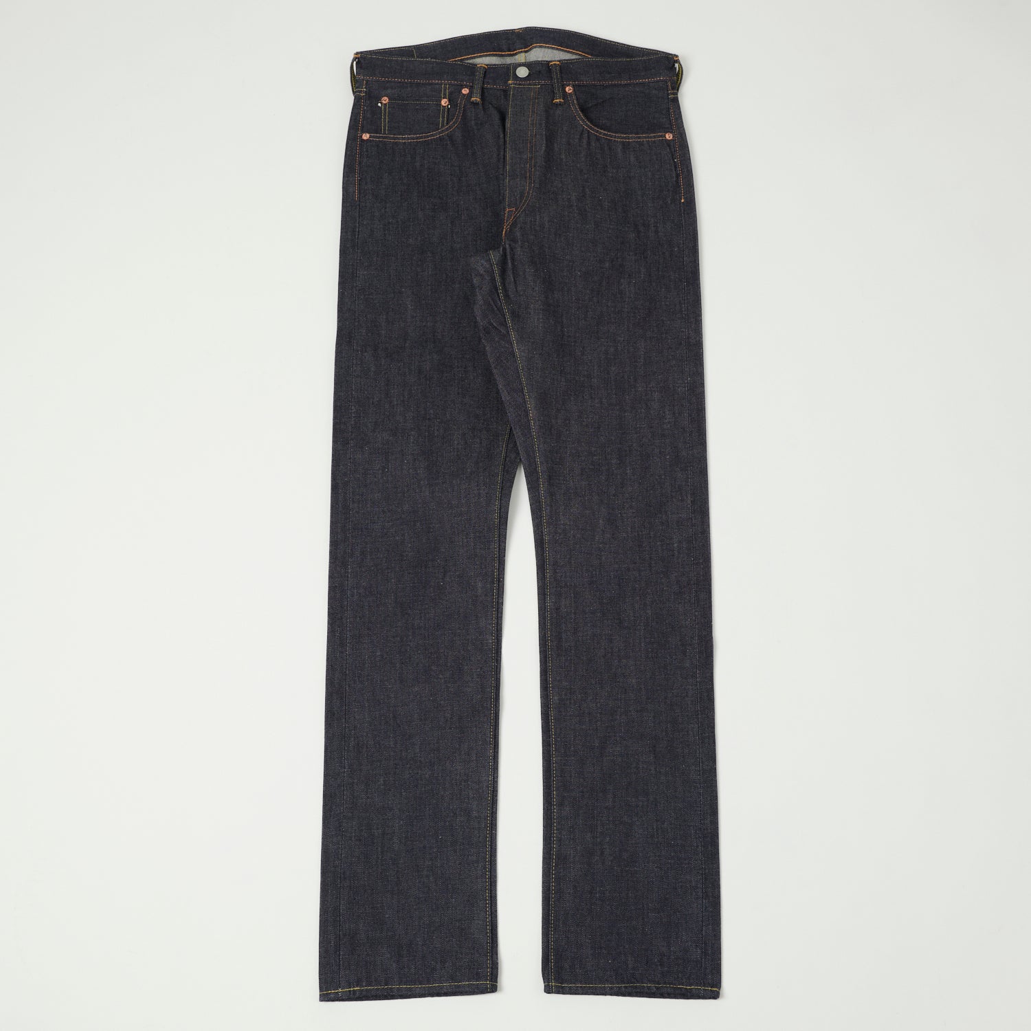 Full Count 1110 13.7oz Slim Tapered Raw Denim Jeans - Classic Plain Pocket Design for Men | Perfect for Casual Wear, Work & Everyday Outfits