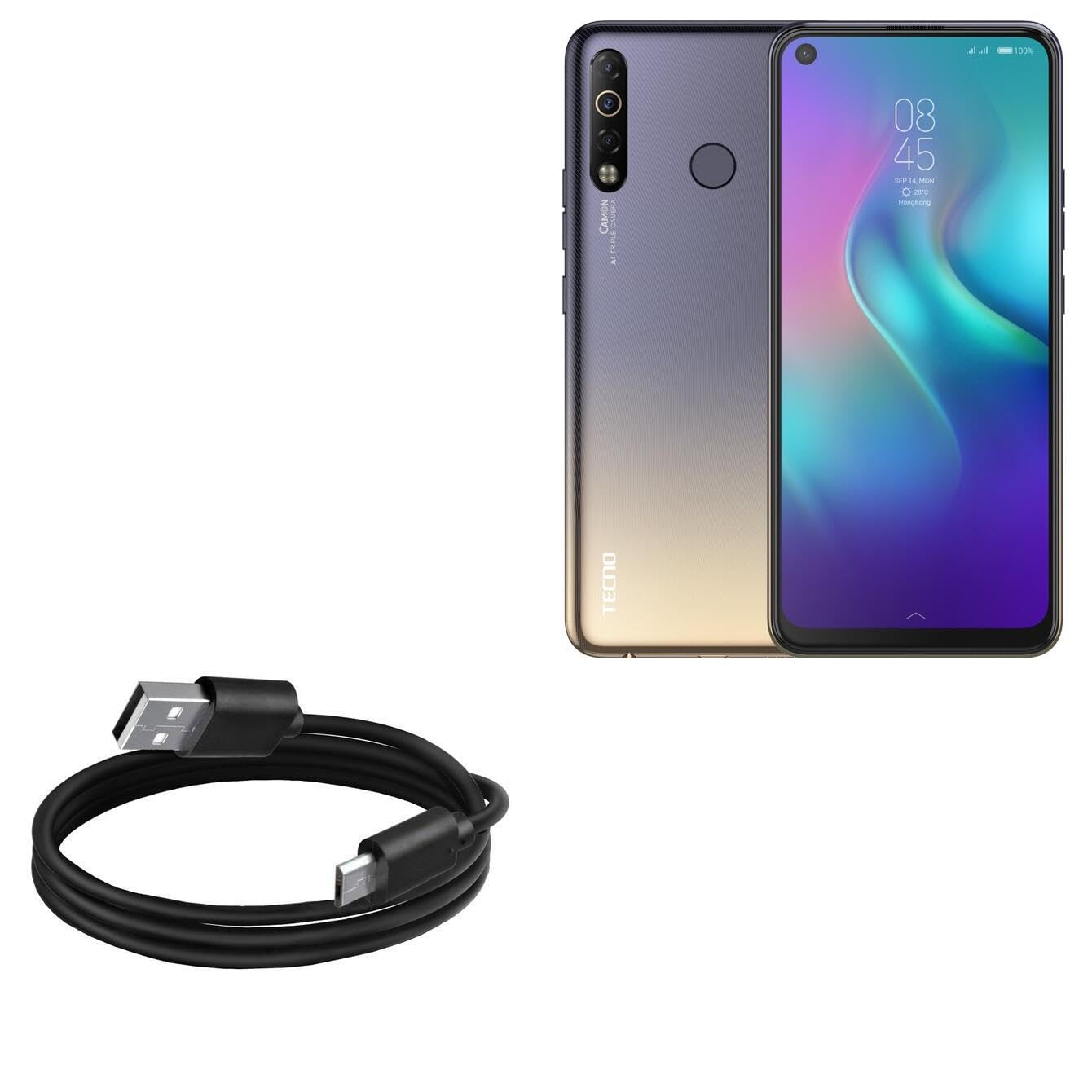 **BoxWave Premium Sync & Charge Cable for Tecno Camon 12 Air - Durable Fast Charging & Data Transfer USB Cable - Perfect for Home, Office & Travel**