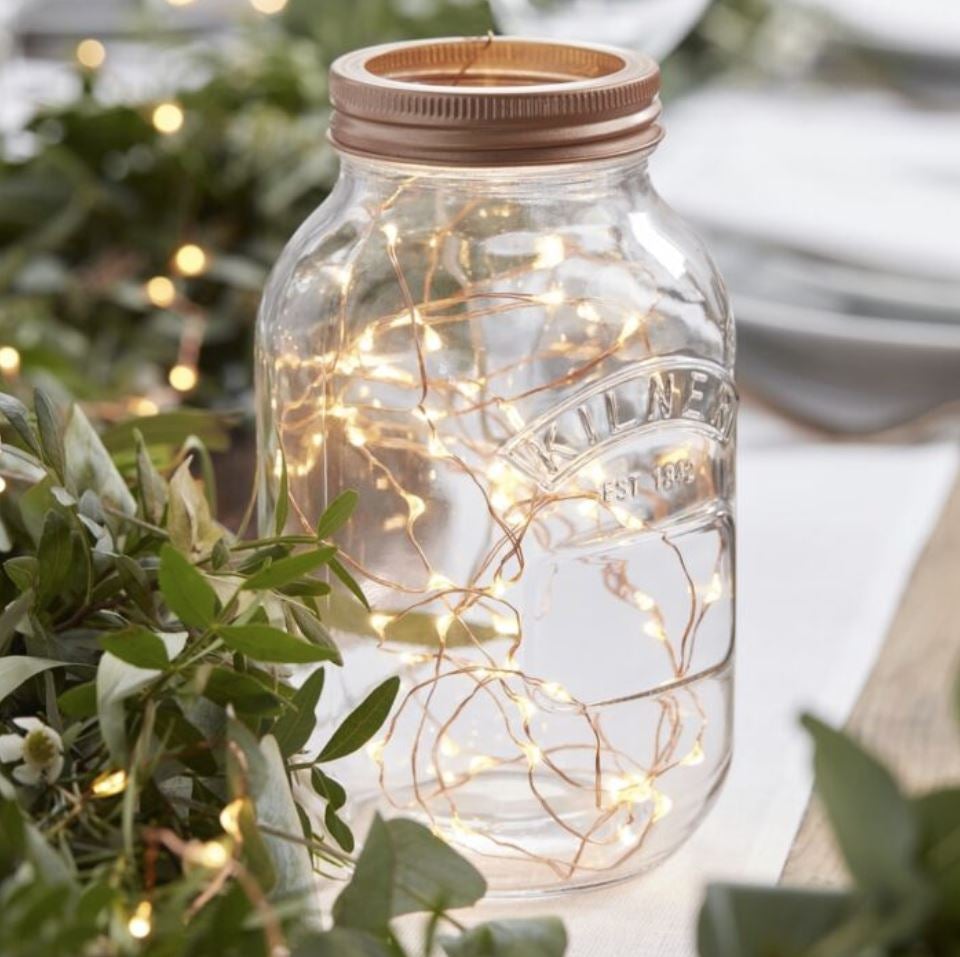 Rose Gold LED String Lights - 20ft 100 LED Fairy Lights with Remote, Battery Operated for Bedroom, Wedding, Party, Christmas Tree Decorations