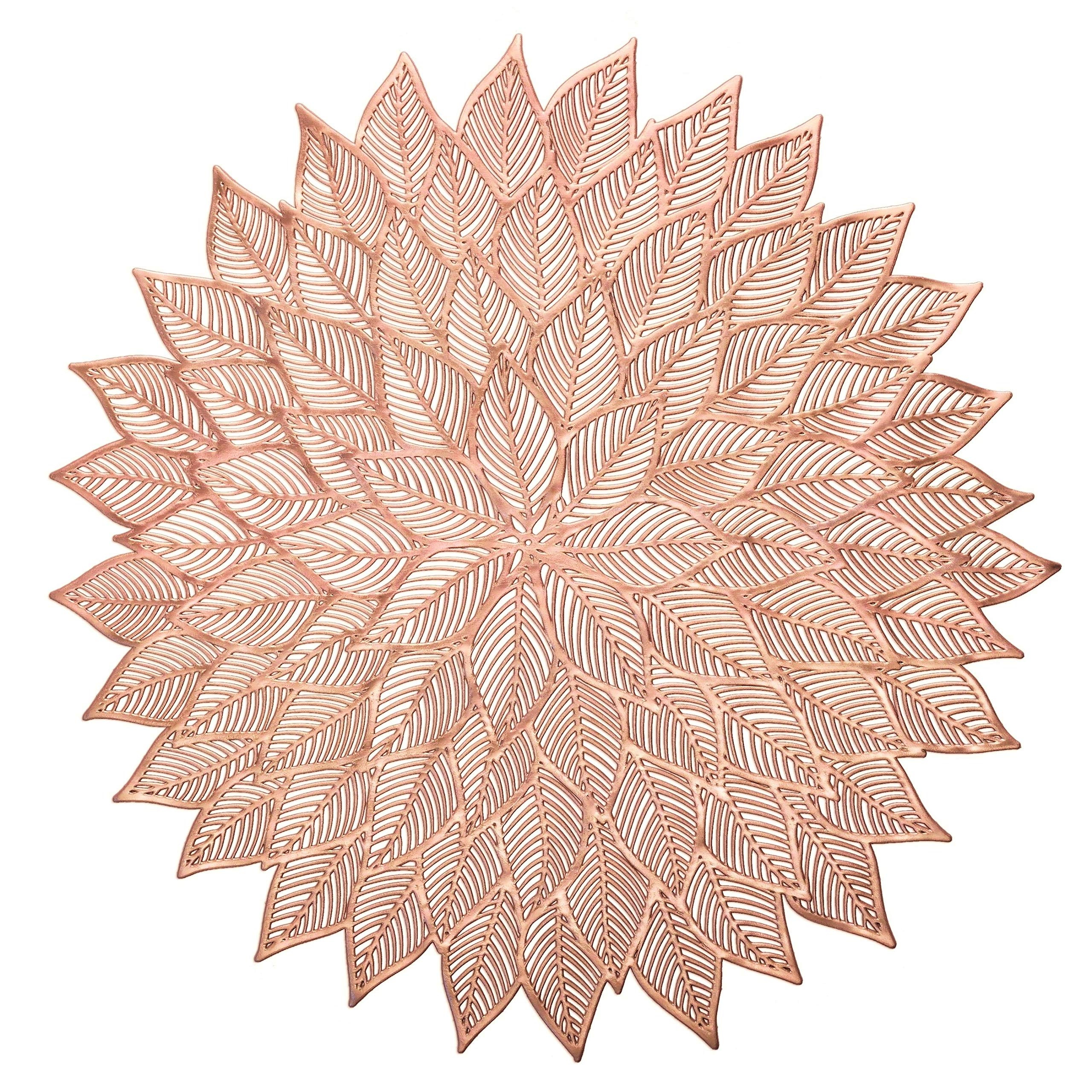 120-Piece Pressed Vinyl Metallic Placemats Set - Elegant Rose Gold Wedding Table Decor for Parties, Banquets & Special Occasions