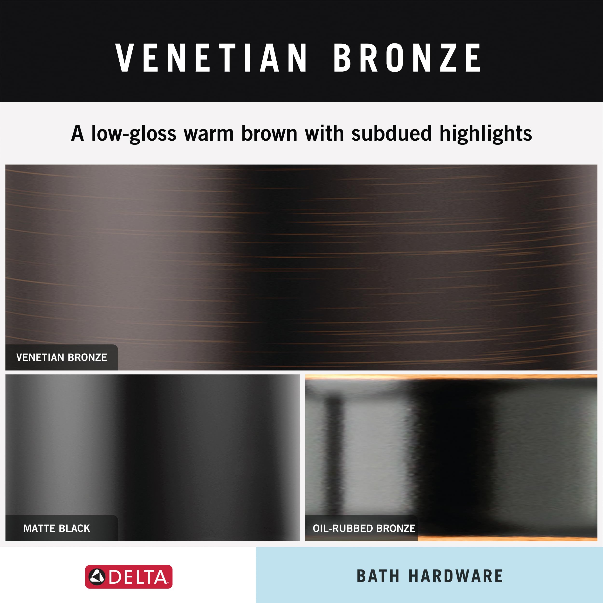 Delta Vessona Venetian Bronze Double Towel Hook (1-Pack) - Wall Mounted Bathroom & Kitchen Hooks for Robes, Hand Towels - Durable Bath Accessory for Spa, Laundry Room, Poolside & Beach House Decor VES35-VBR