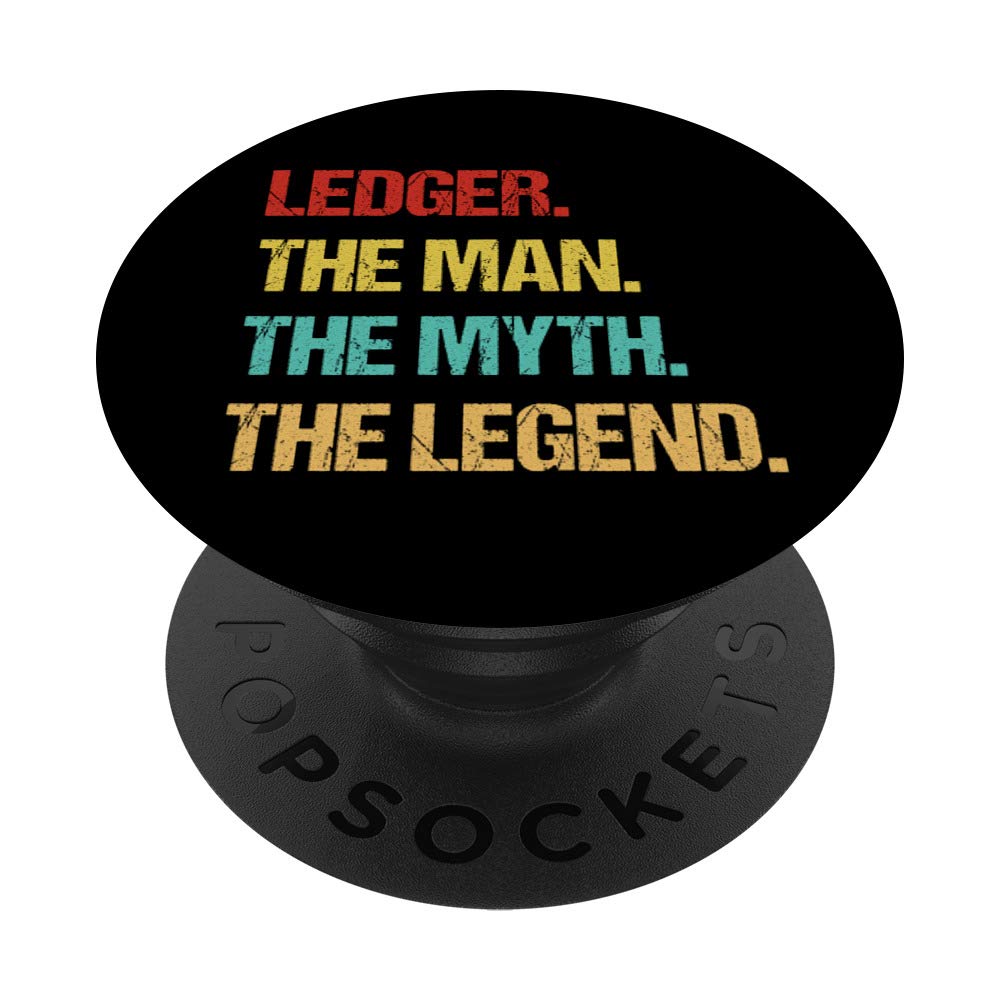 Ledger The Man The Myth The Legend PopSockets Swappable PopGrip - Custom Phone Grip & Stand for Phones, Tablets - Perfect for Gaming, Work, and Everyday Use