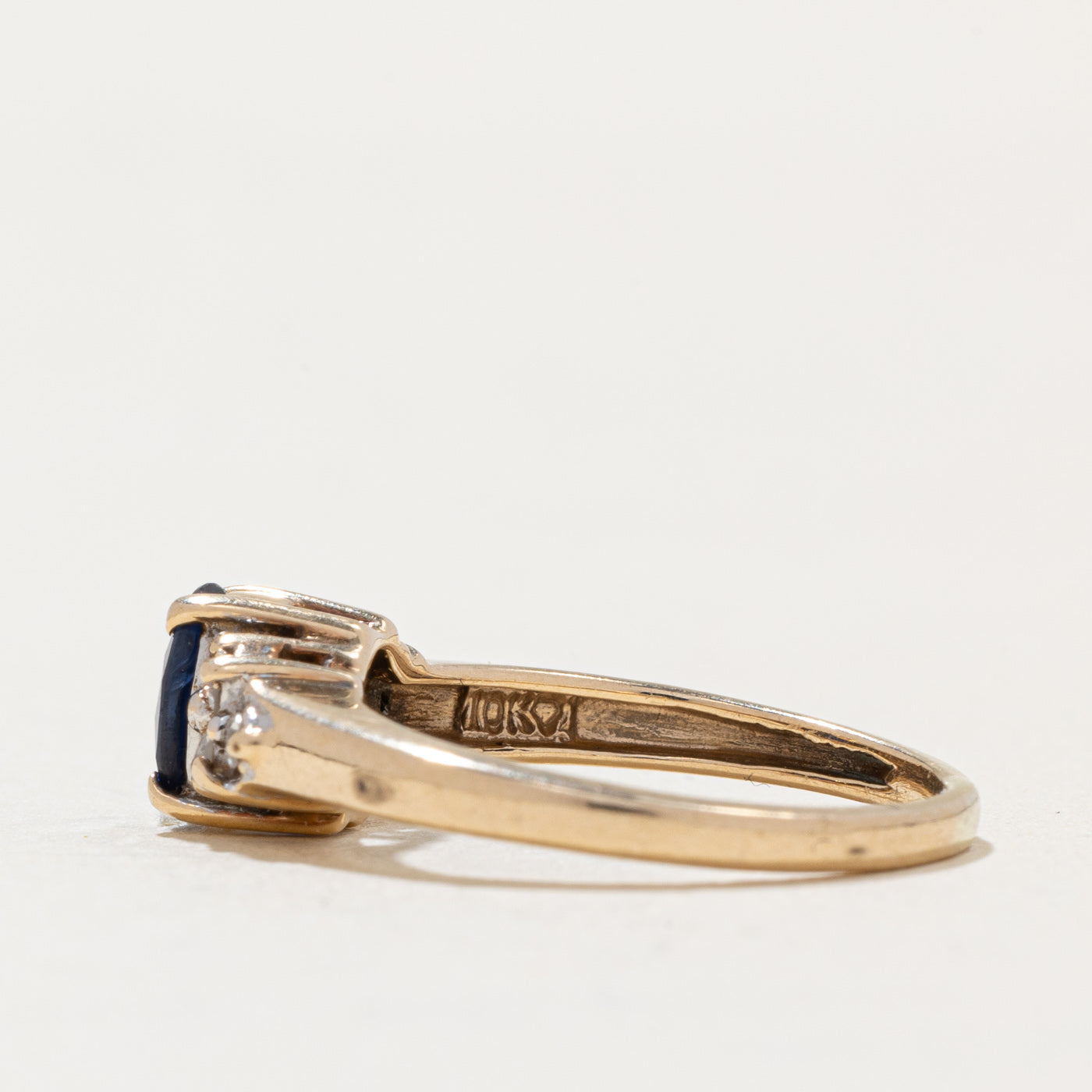 Exquisite 0.35ct Sapphire & 0.06ct Diamond Cocktail Ring - Size 4 | Elegant Women's Jewelry for Parties, Weddings & Special Occasions