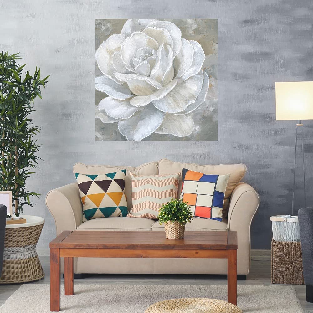 Botanical Wall Art Canvas - Bombshell Bloom II by Artist Nan | 22x22 Inch Plant Pictures for Bathroom & Bedroom Decor | Perfect for Spa, Yoga Studio & Home Office