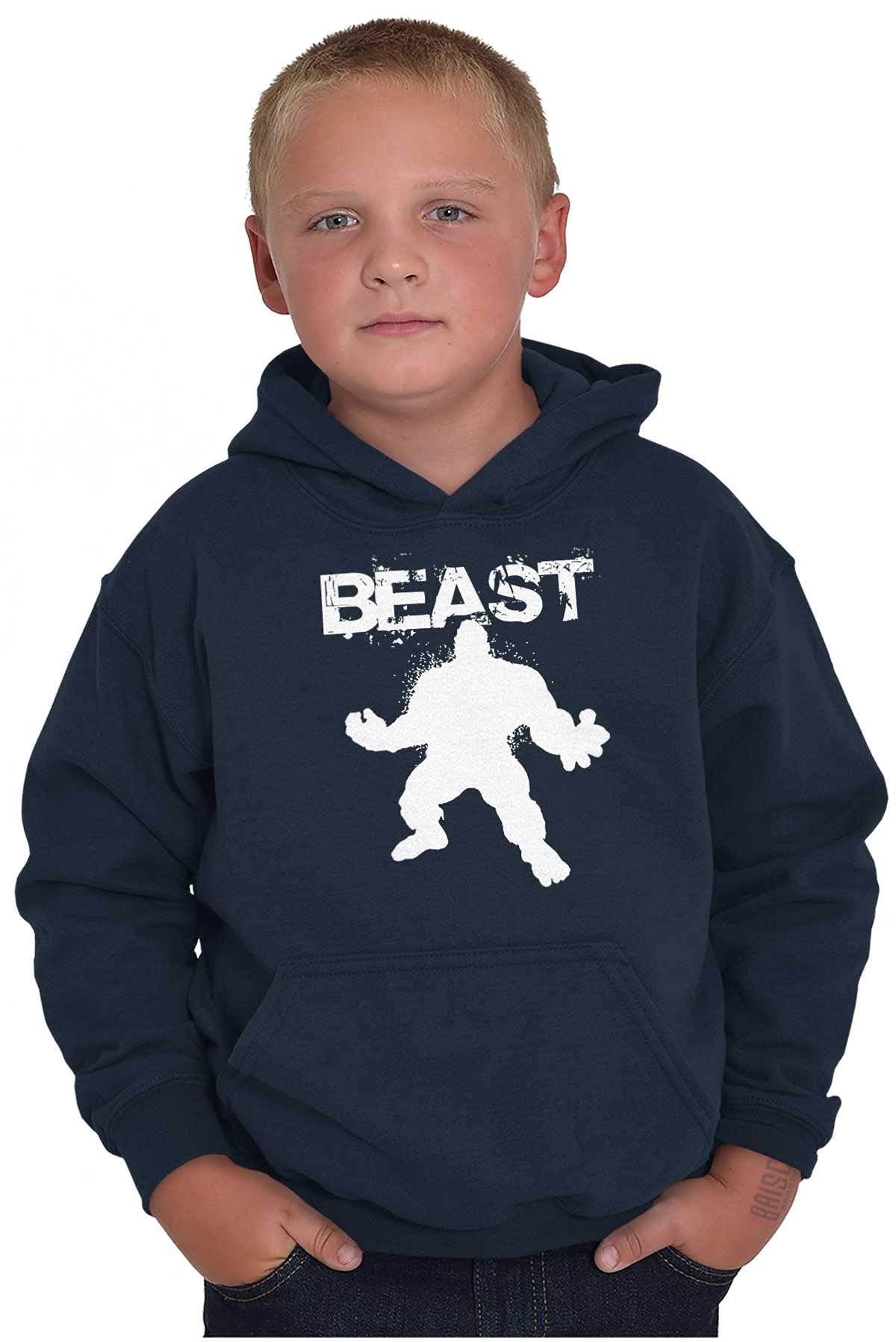 Beast Gym Fitness Hoodie for Kids & Boys - Brisco Brands Meathead Sweatshirt | Perfect for Workouts, Gym & Casual Wear
