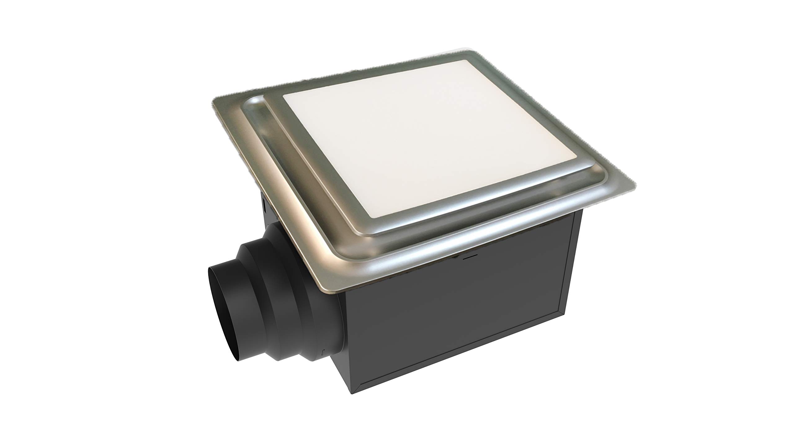 Aero Pure ABF110L5 Ceiling Mount Bathroom Exhaust Fan 110 CFM with LED Light & Nightlight - Energy Star Certified, Satin Nickel Finish - Quiet Bathroom Ventilation for Home, Apartment & Commercial Use