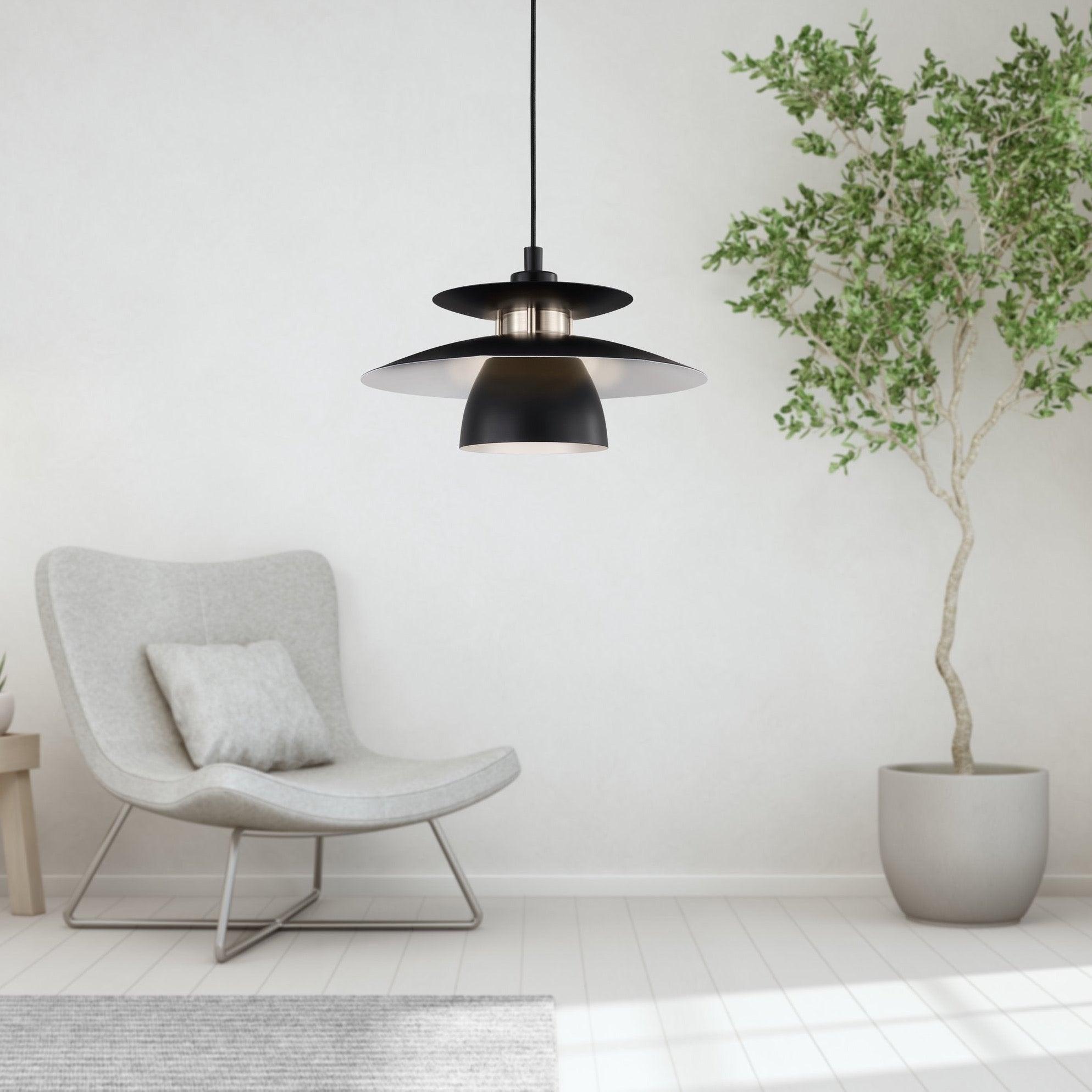 Eglo Brenda Black Metal Ceiling Pendant Light Fixture - Modern Industrial Hanging Lamp for Kitchen, Dining Room & Bedroom Lighting