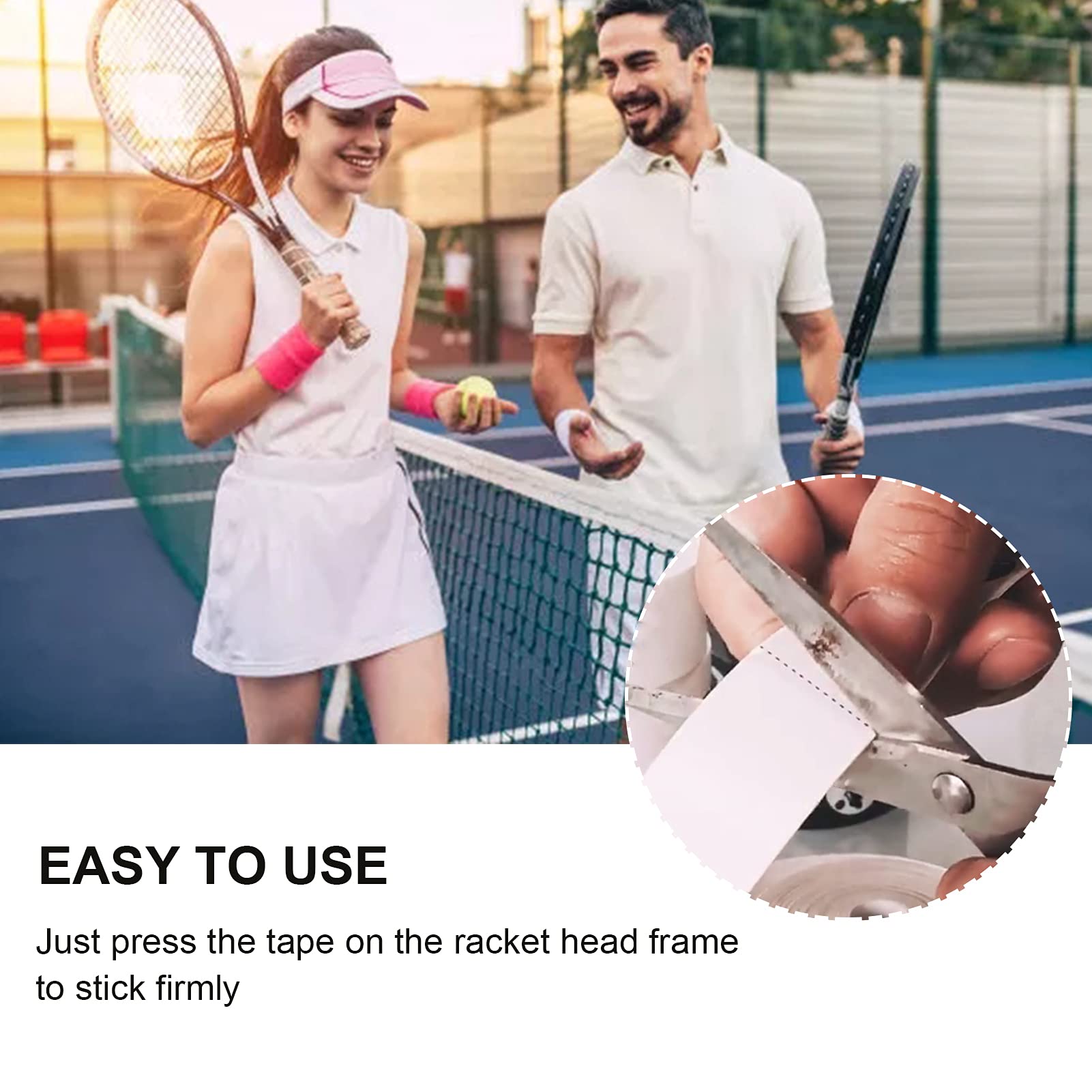 Premium Tennis Racket Head Protection Tape - 5m/16.4ft PU Frame Guard for Racquet, Anti-Scratch & Durable Head Tape - Perfect for Tennis, Badminton & Squash Racket Protection During Practice & Matches