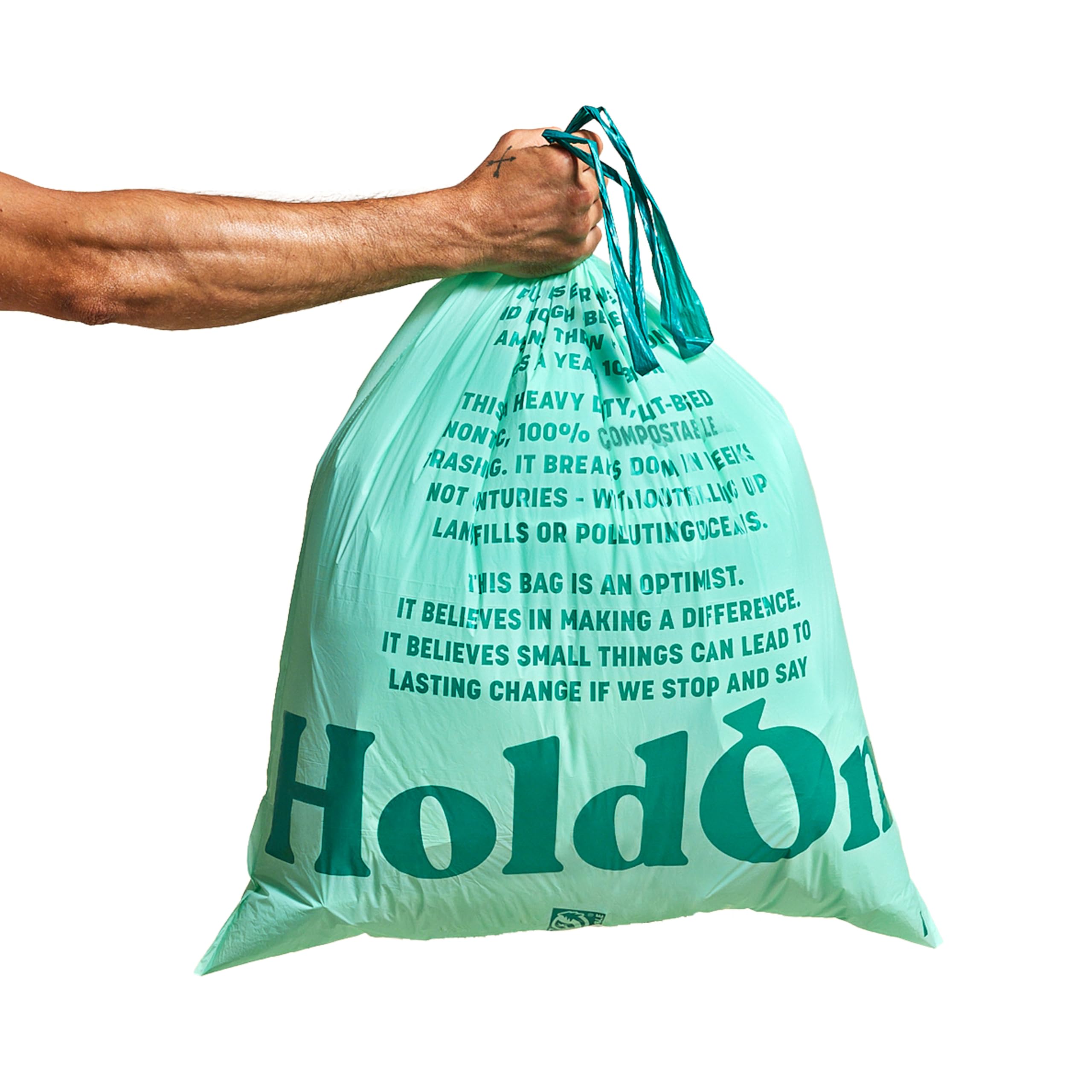 13-Gallon Trash Bags with Drawstring - Heavy Duty Compostable Tall Kitchen Garbage Bags for 13-16 Gallon Trash Cans, 40 Count - Perfect for Home, Office & Outdoor Waste Disposal